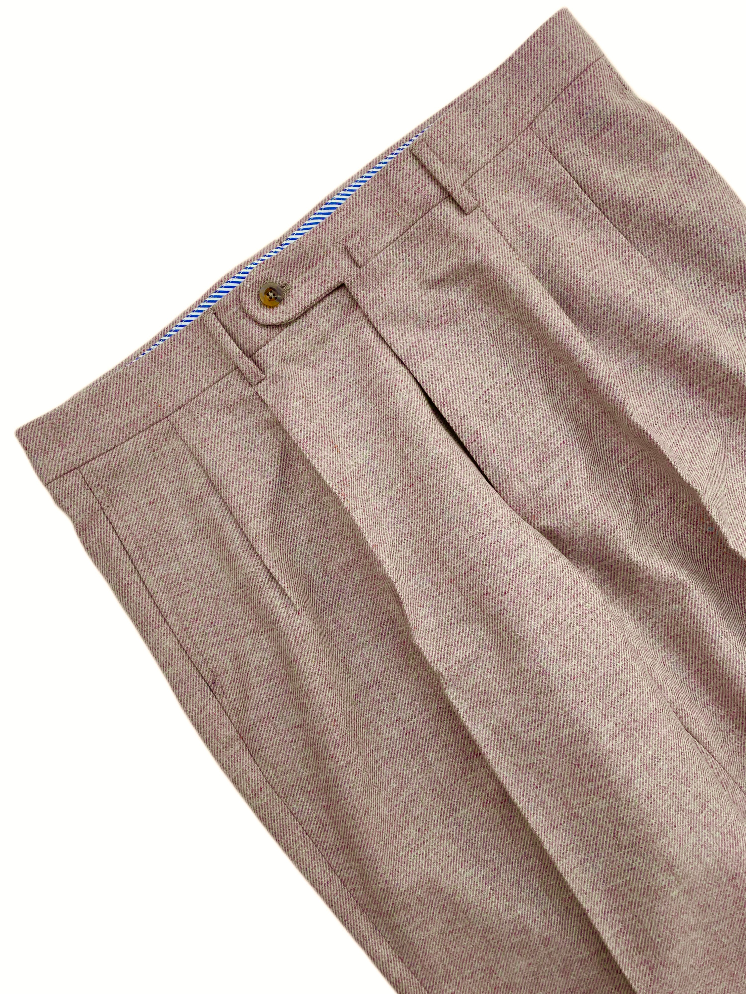 FRESH Pantalon Chino En Laine à 2 Pinces En Rose