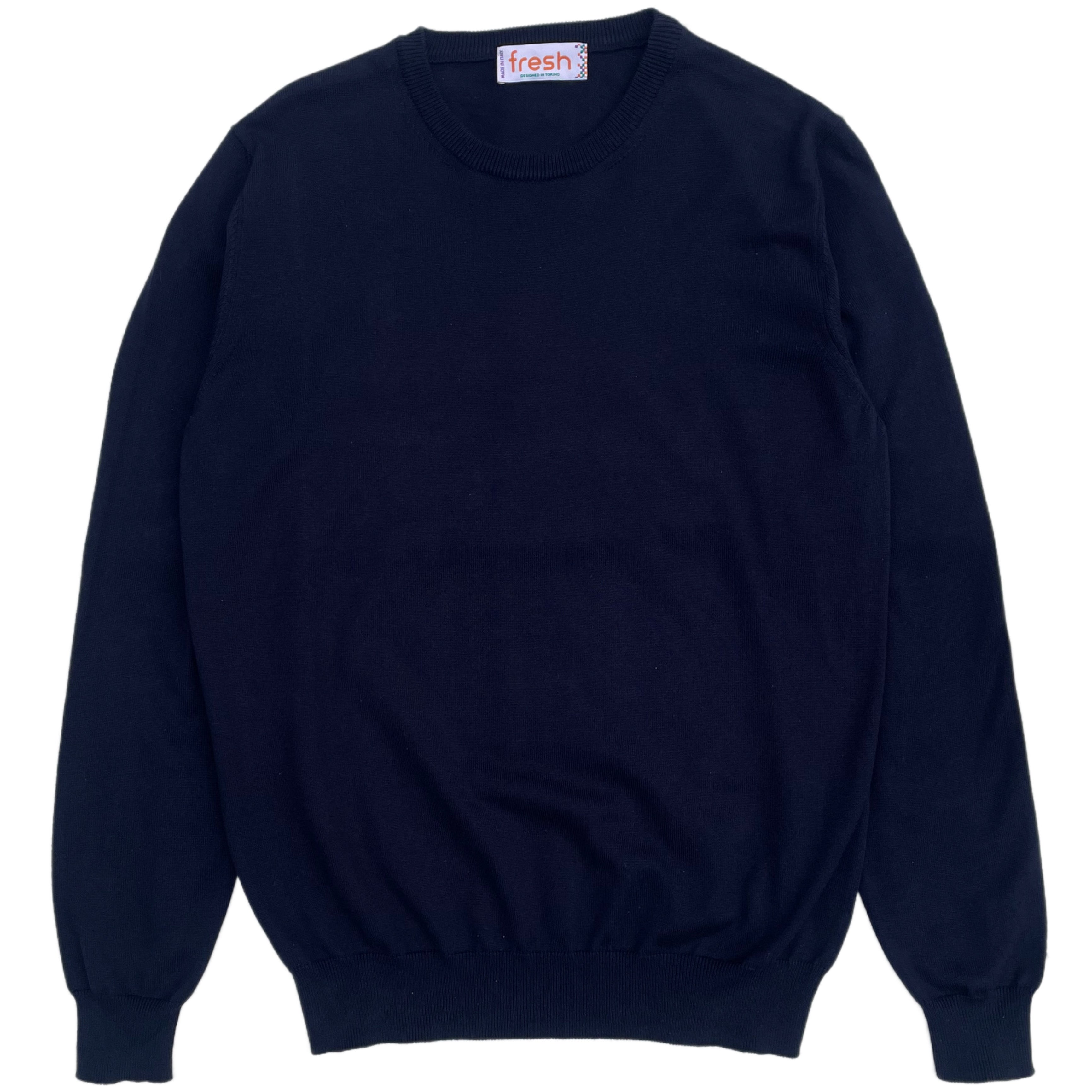 FRESH Tom - Pull ras du cou en coton extra fin - Bleu marine