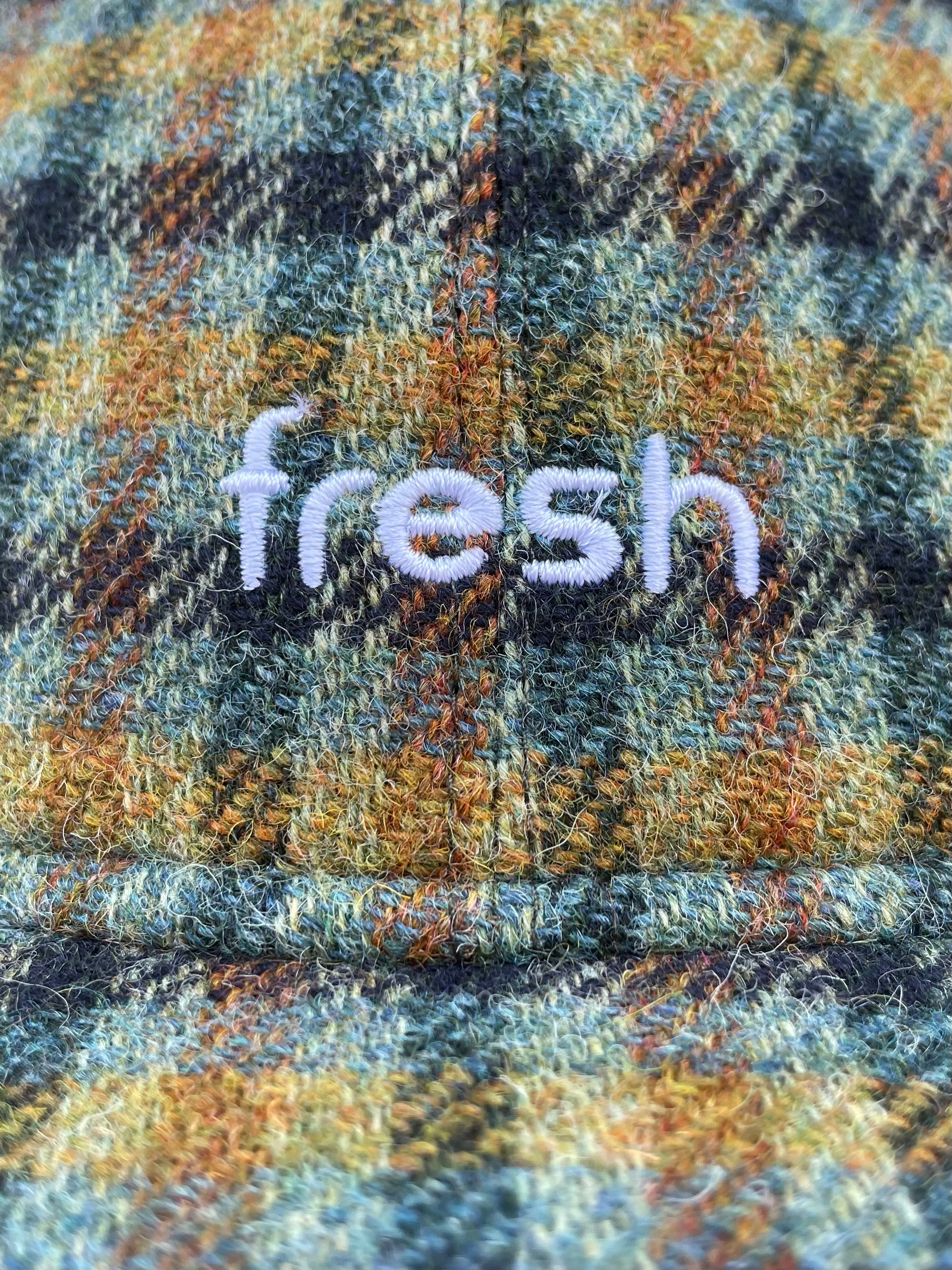 Casquette FRESH Laine Shetland Tartan Bleu 