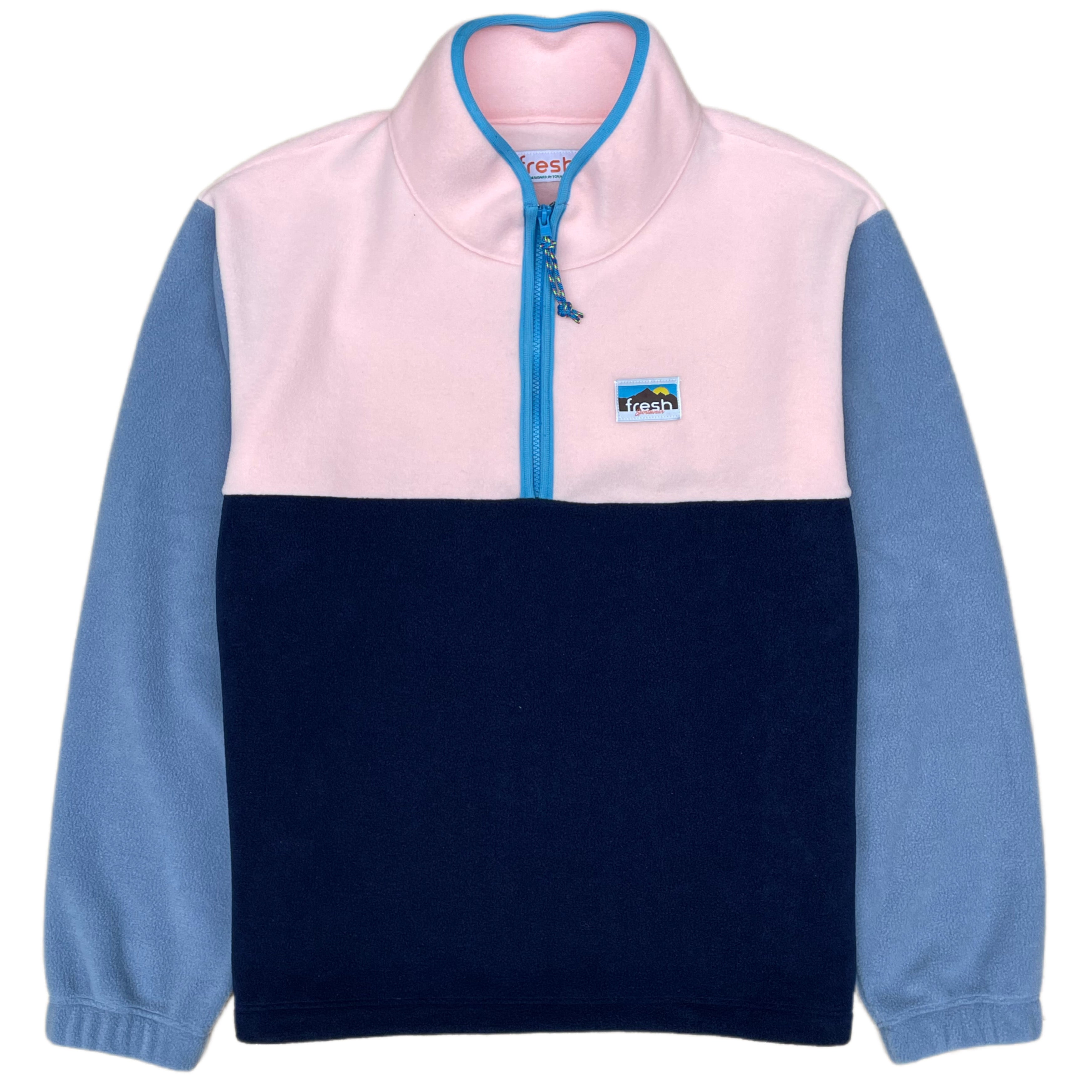 Pullover in pile FRESH Lucio con mezza zip Rosa 