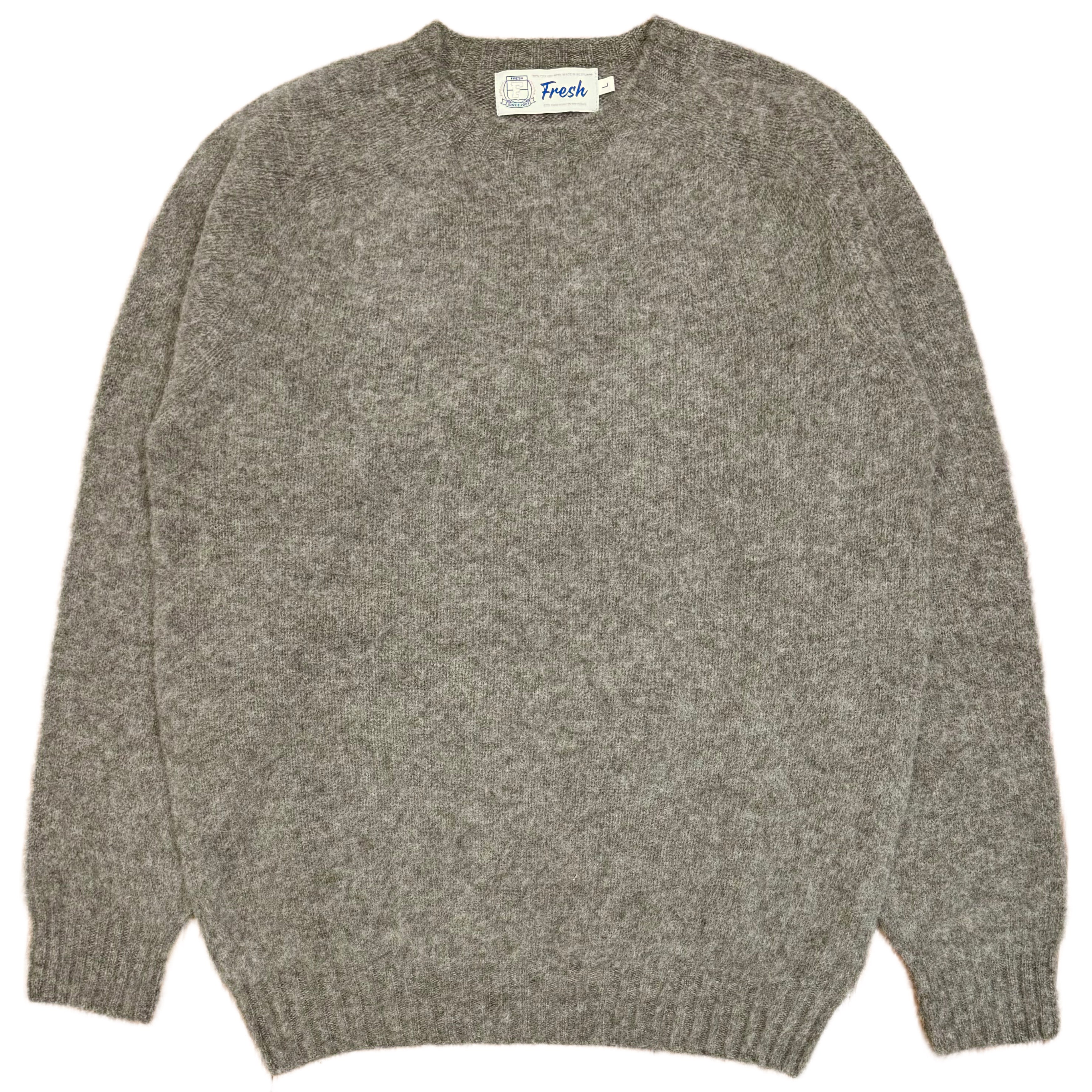 FRESH Sean Scottish Shaggy Wool Jumper In Oyster