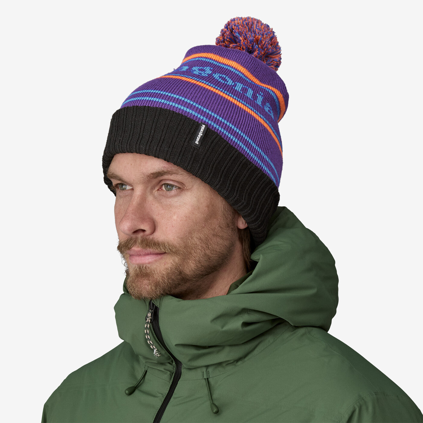 PATAGONIA Powder Town Beanie Park Stripe: Purple