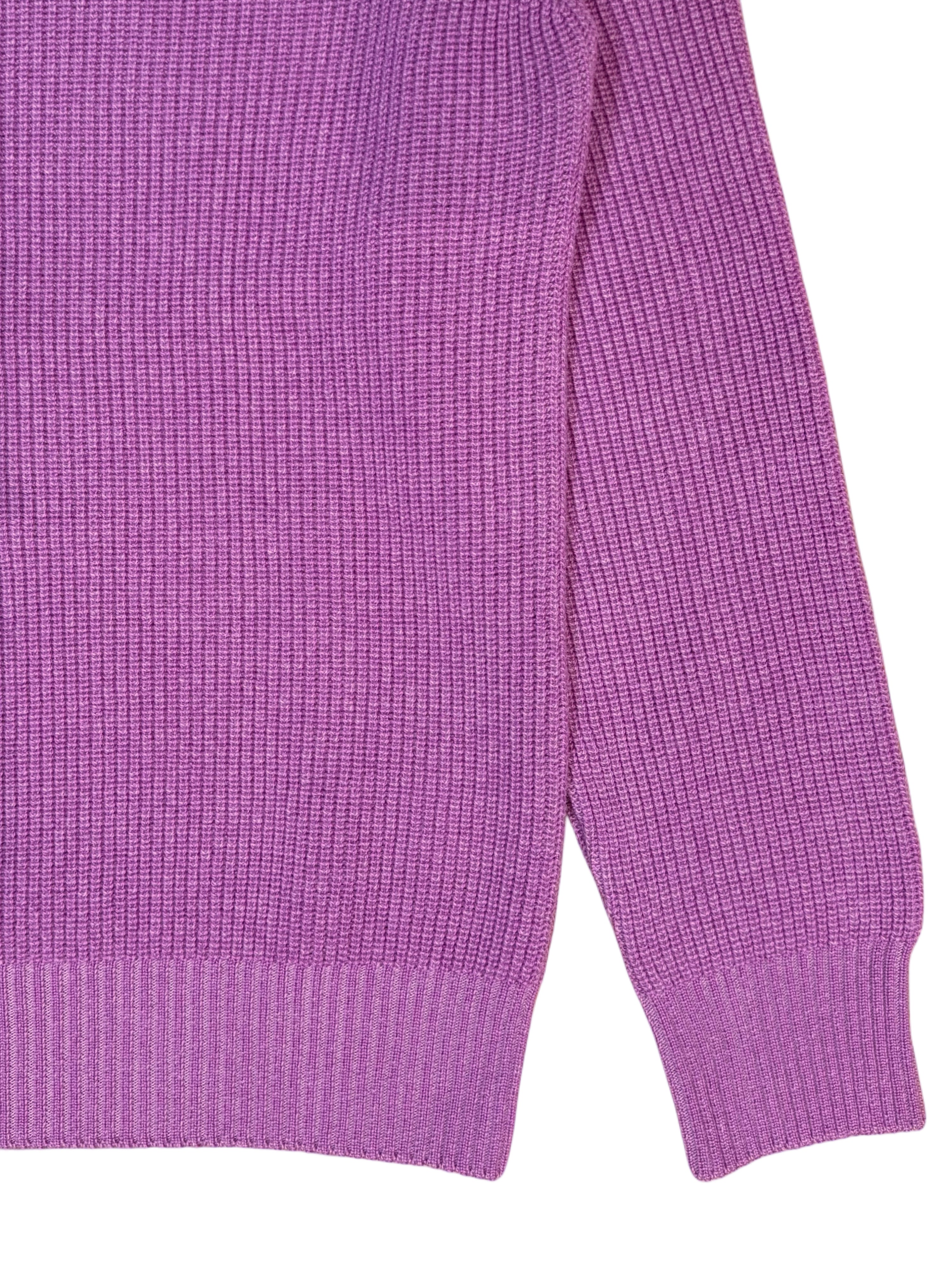 FRESH Sound Merino Polo Sweater In Lilac