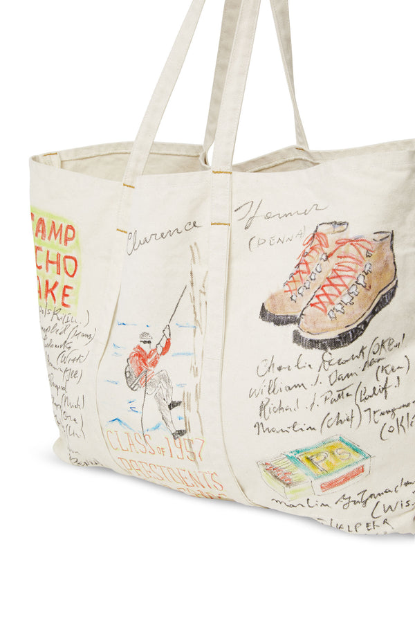 PRESIDENT'S Tote Bag In Ecru Canvas Hand Paint