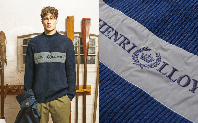 HENRI LLOYD Falmouth Gansey Knit Navy Blue