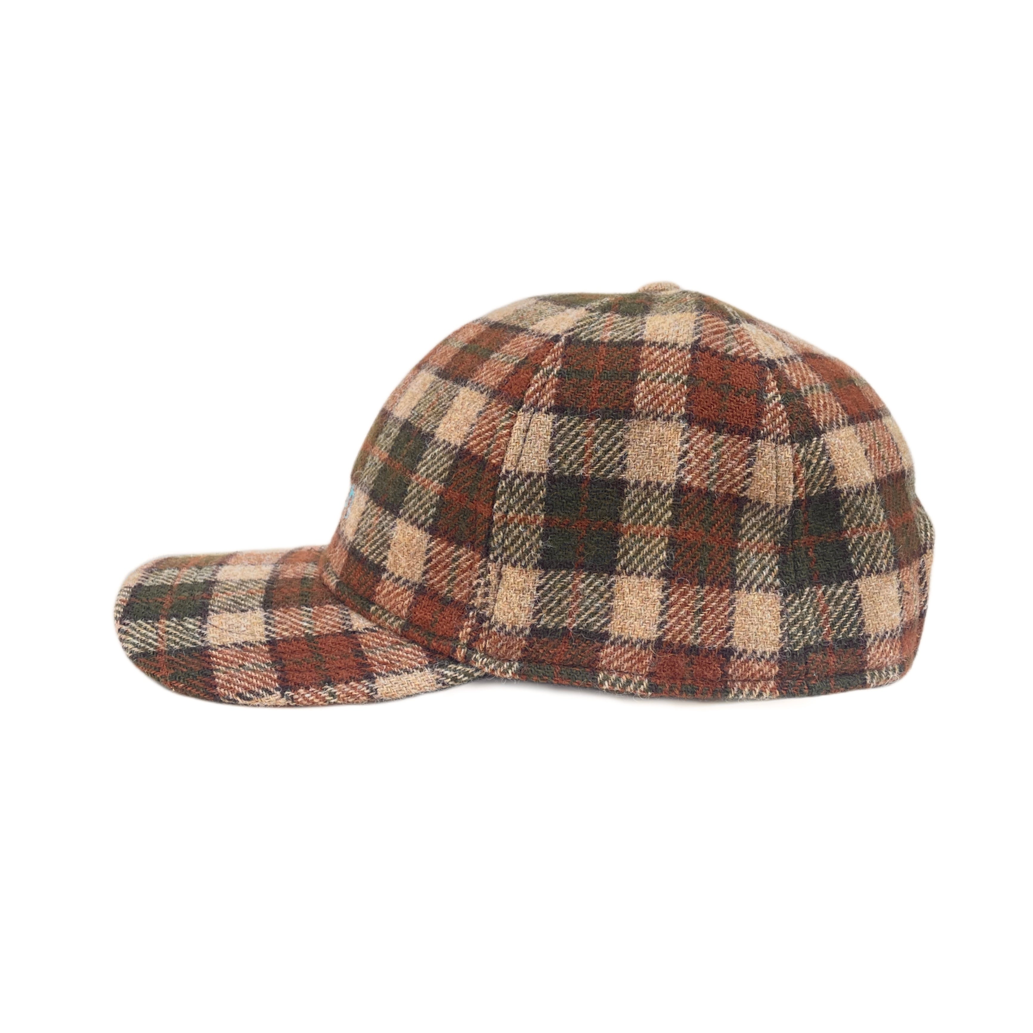 FRESH Casquette en Laine Shetland Tartan Marron 