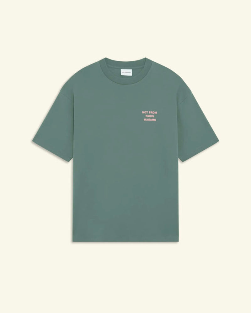 DRÔLE DE MONSIEUR Le T-Shirt Slogan Classique In Dark Green