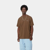 CARHARTT WIP S/S Script Broderie T-Shirt Lumber Blanc