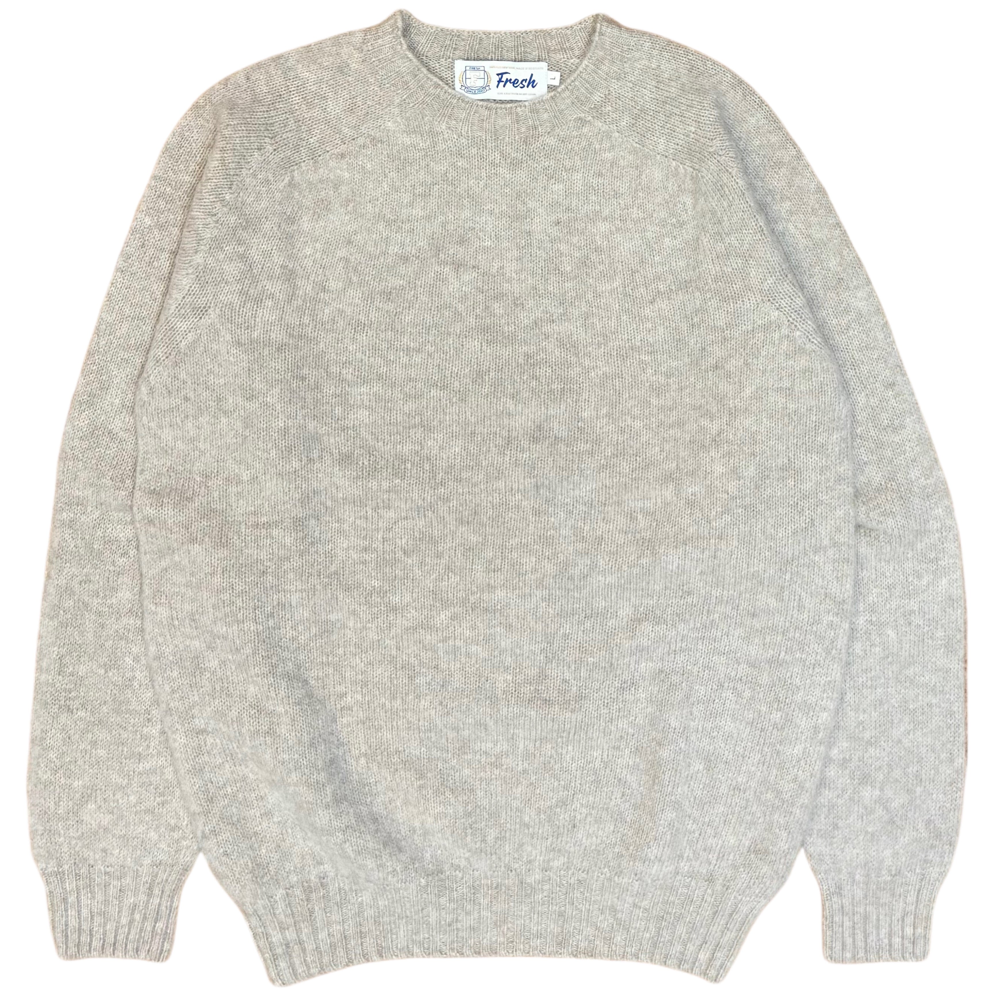 FRESH Sean Scottish Shaggy Wool Jumper In Putty