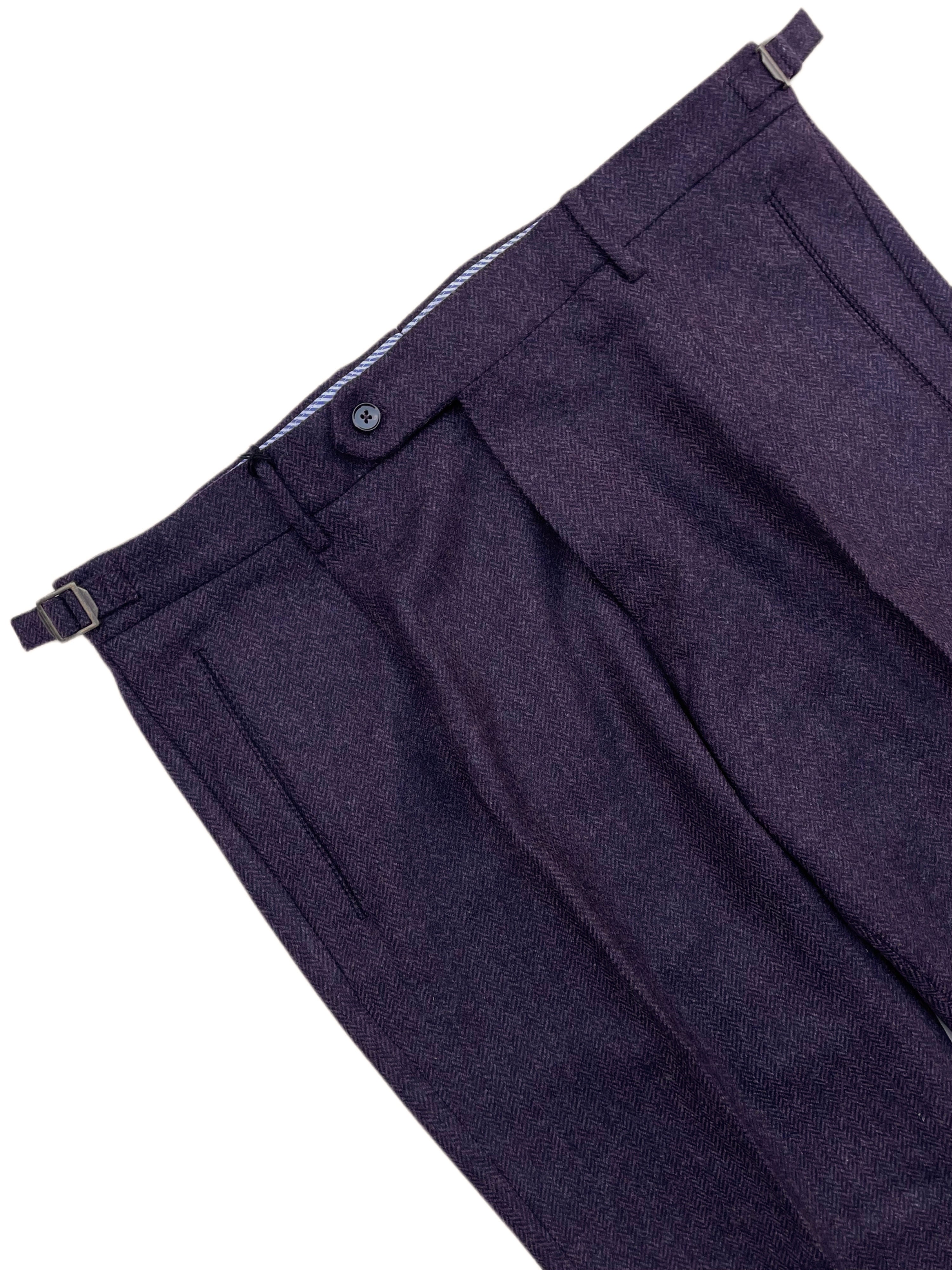 Pantaloni chino a pieghe in lana FRESH in viola