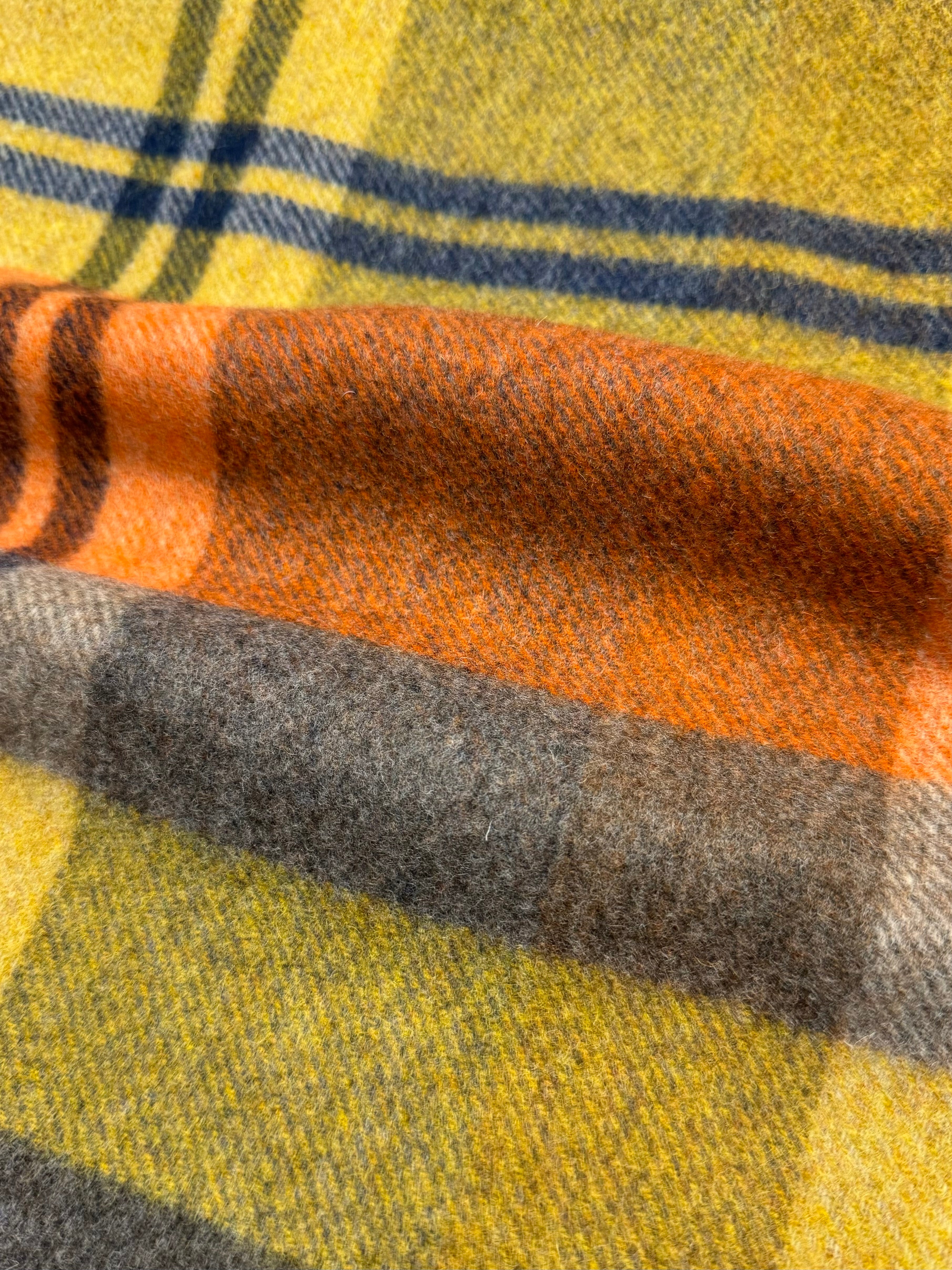 FRESH Orange Tartan Wool Scarf