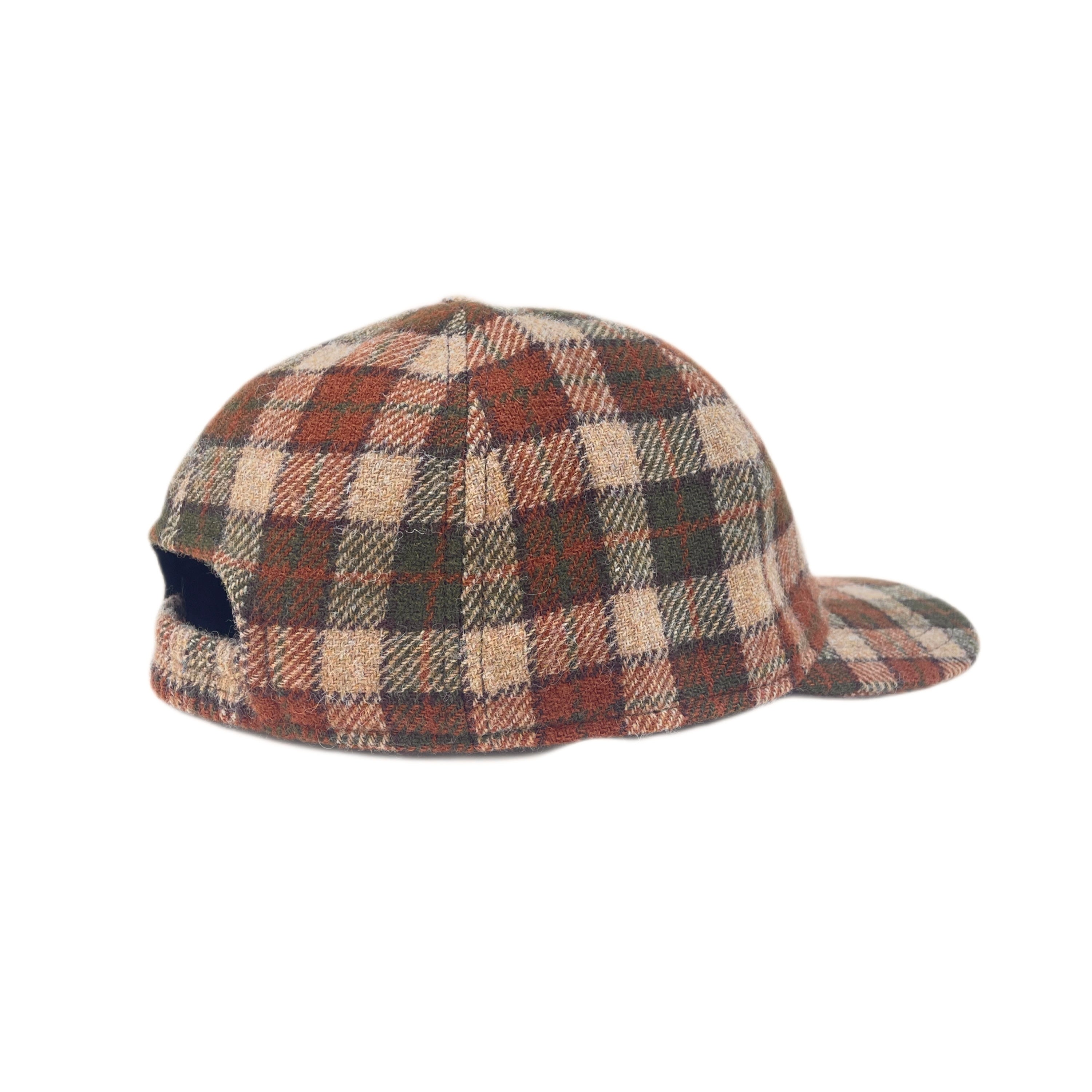 FRESH Casquette en Laine Shetland Tartan Marron 