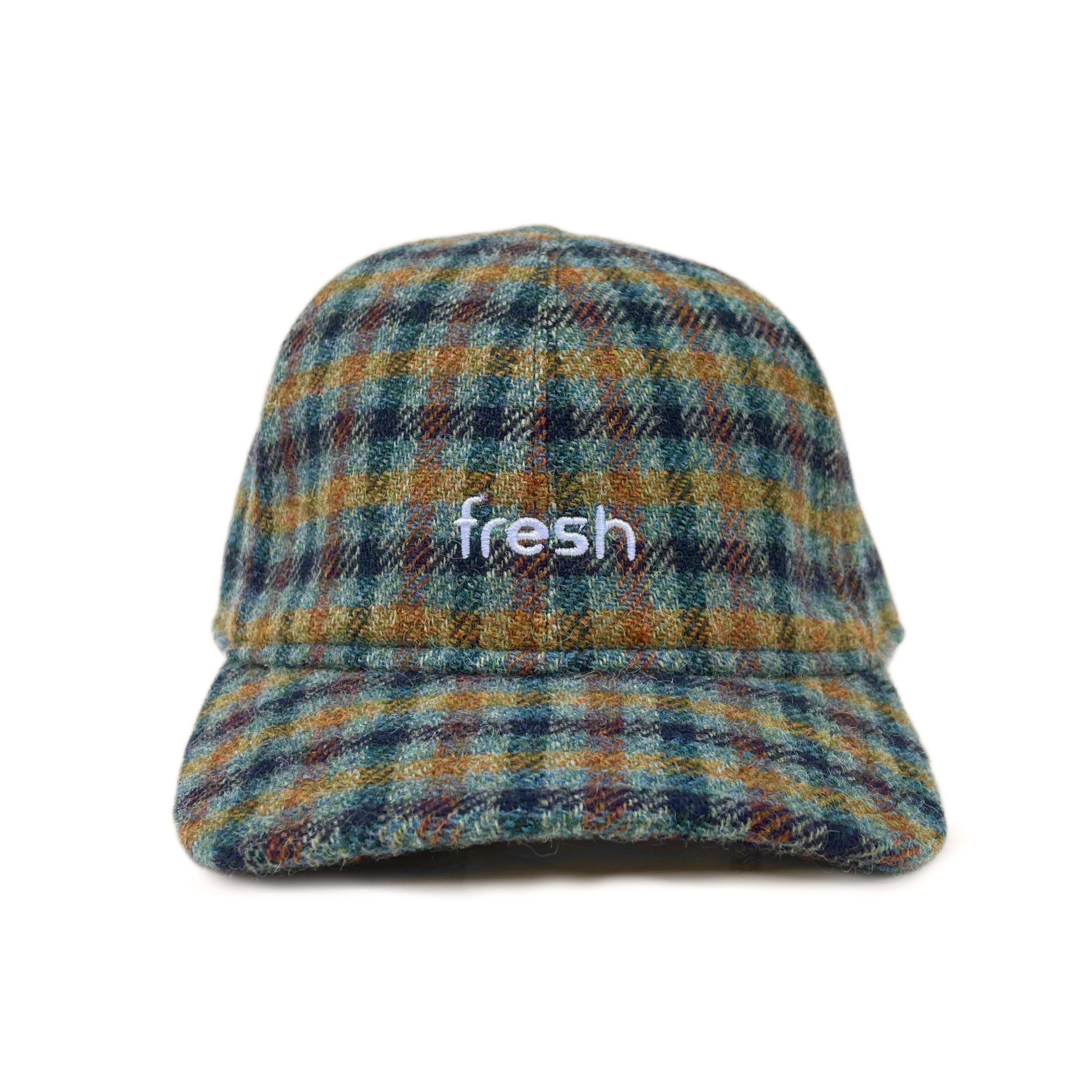 Casquette FRESH Laine Shetland Tartan Bleu 