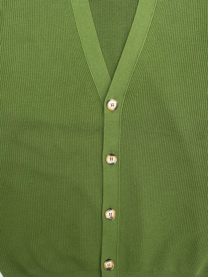 FRESH Scott Luxury Cotton Cardigan In Green