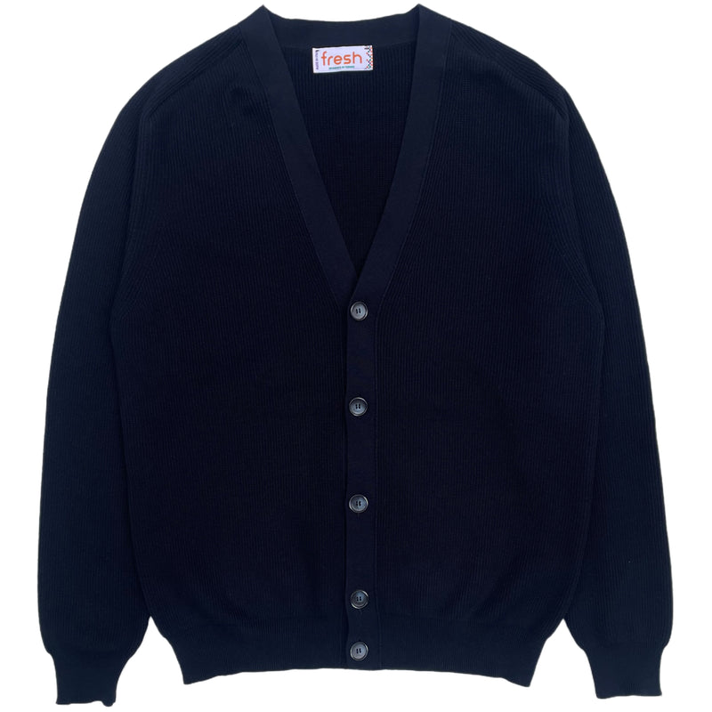 FRESH Scott Cardigan de luxe en coton bleu marine