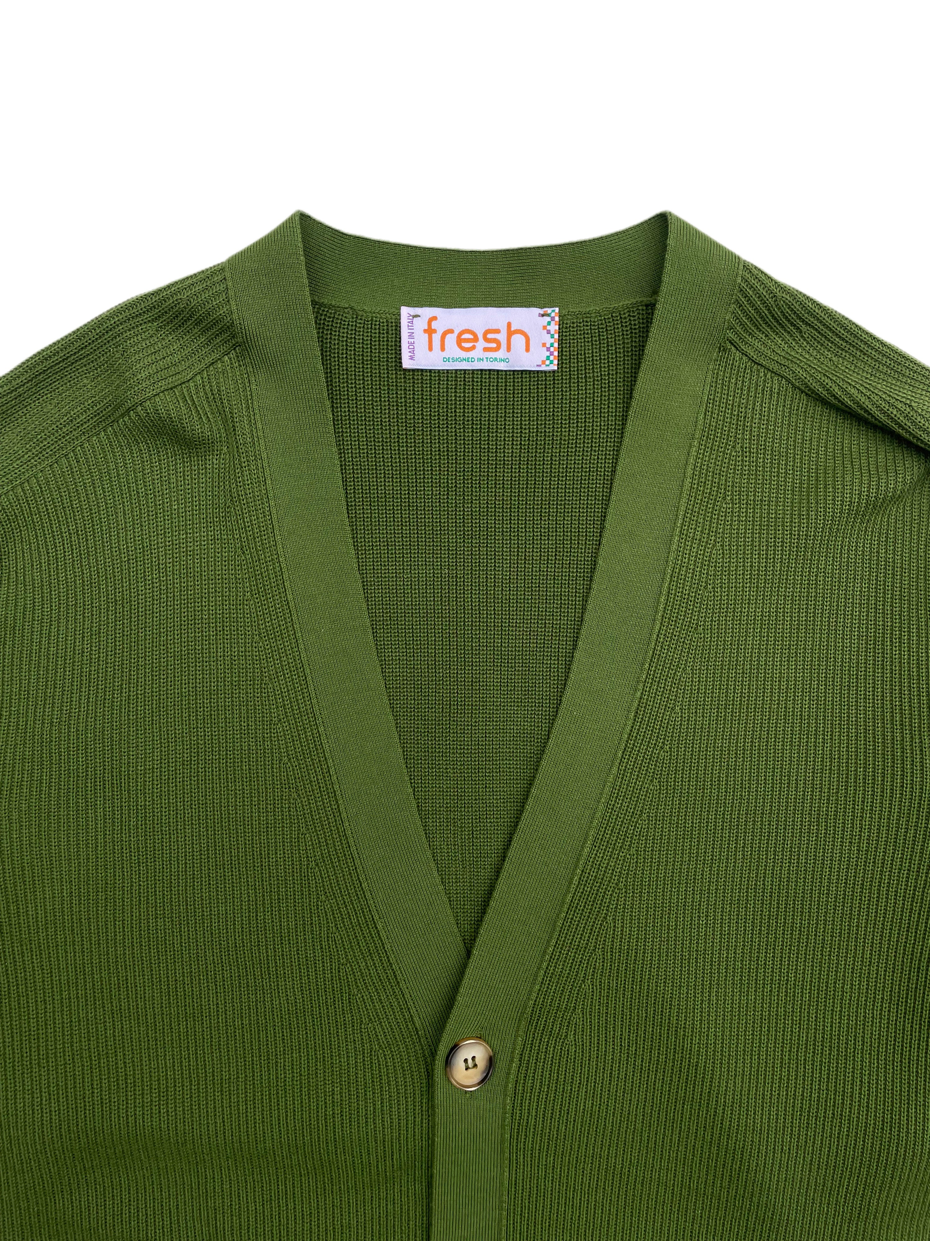 FRESH Scott Cardigan de luxe en coton vert