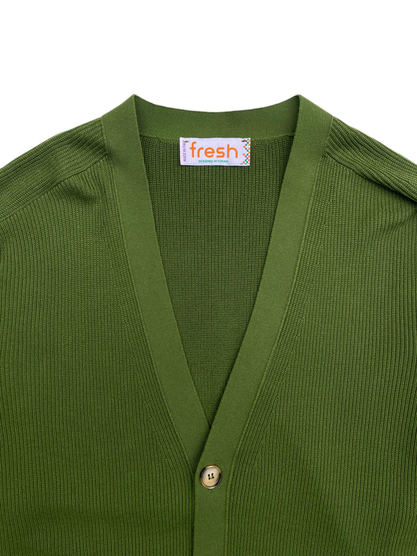 Cardigan FRESH Scott in cotone di lusso in verde