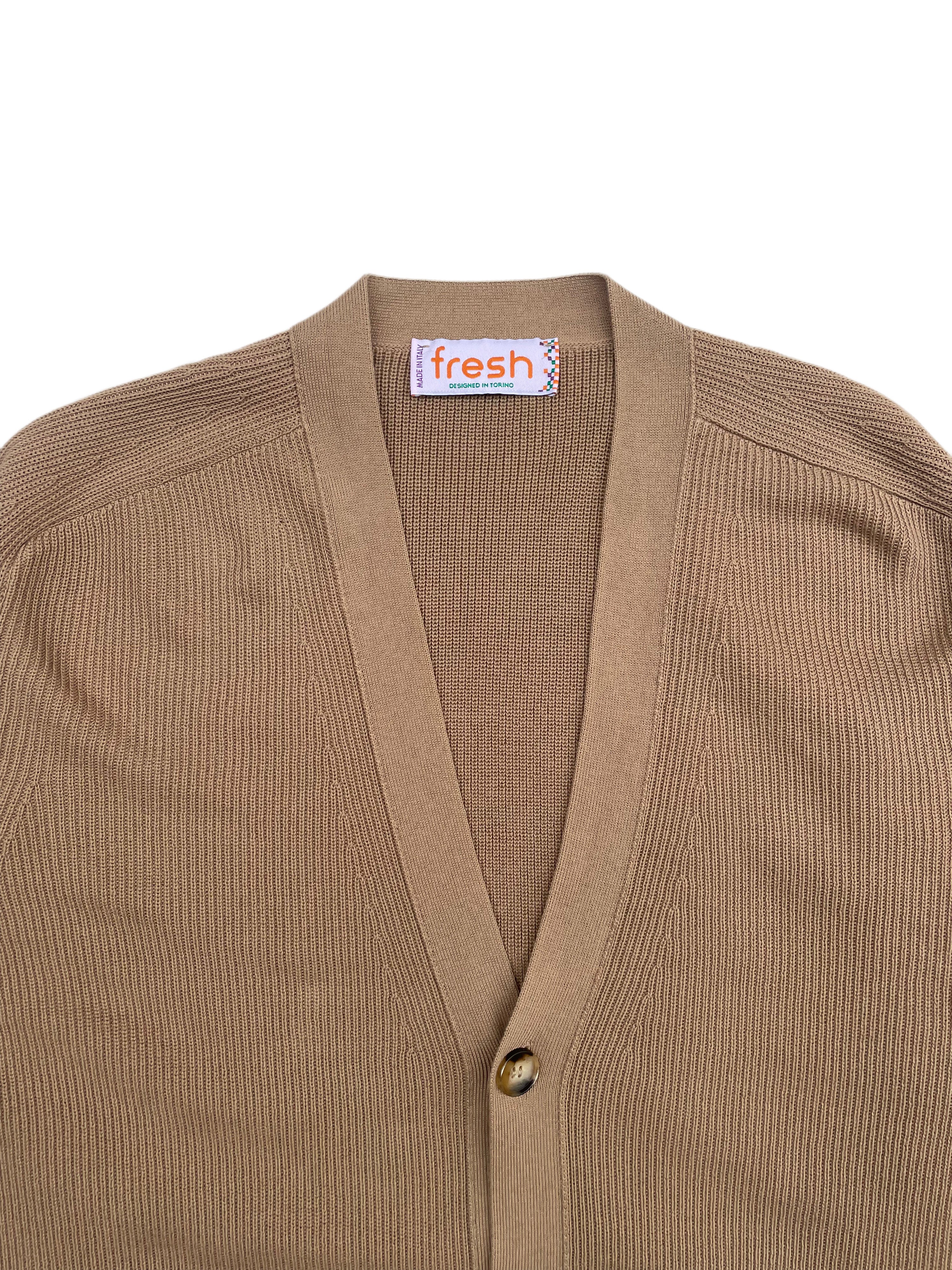 FRESH Scott Cardigan en coton de luxe en sable