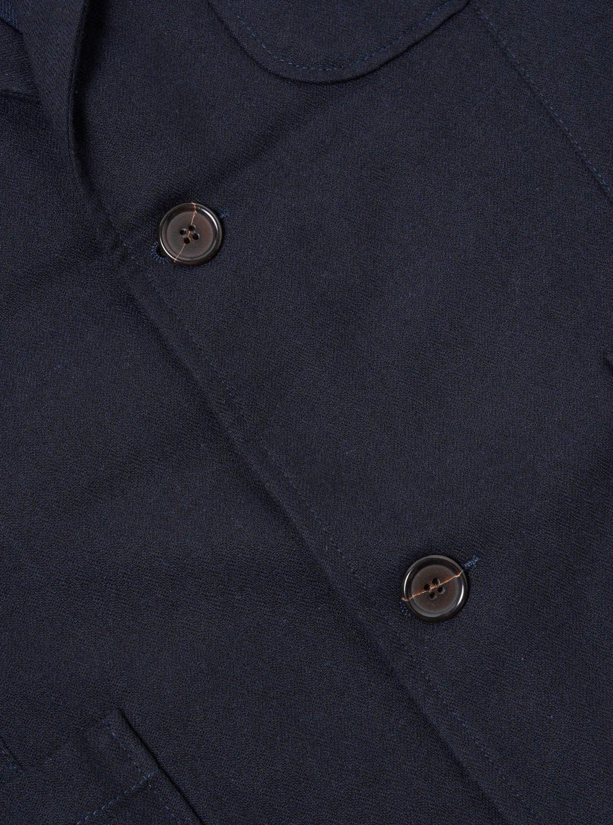 UNIVERSAL WORKS Two Button Jacket in Navy Upcycled Italian Tweed