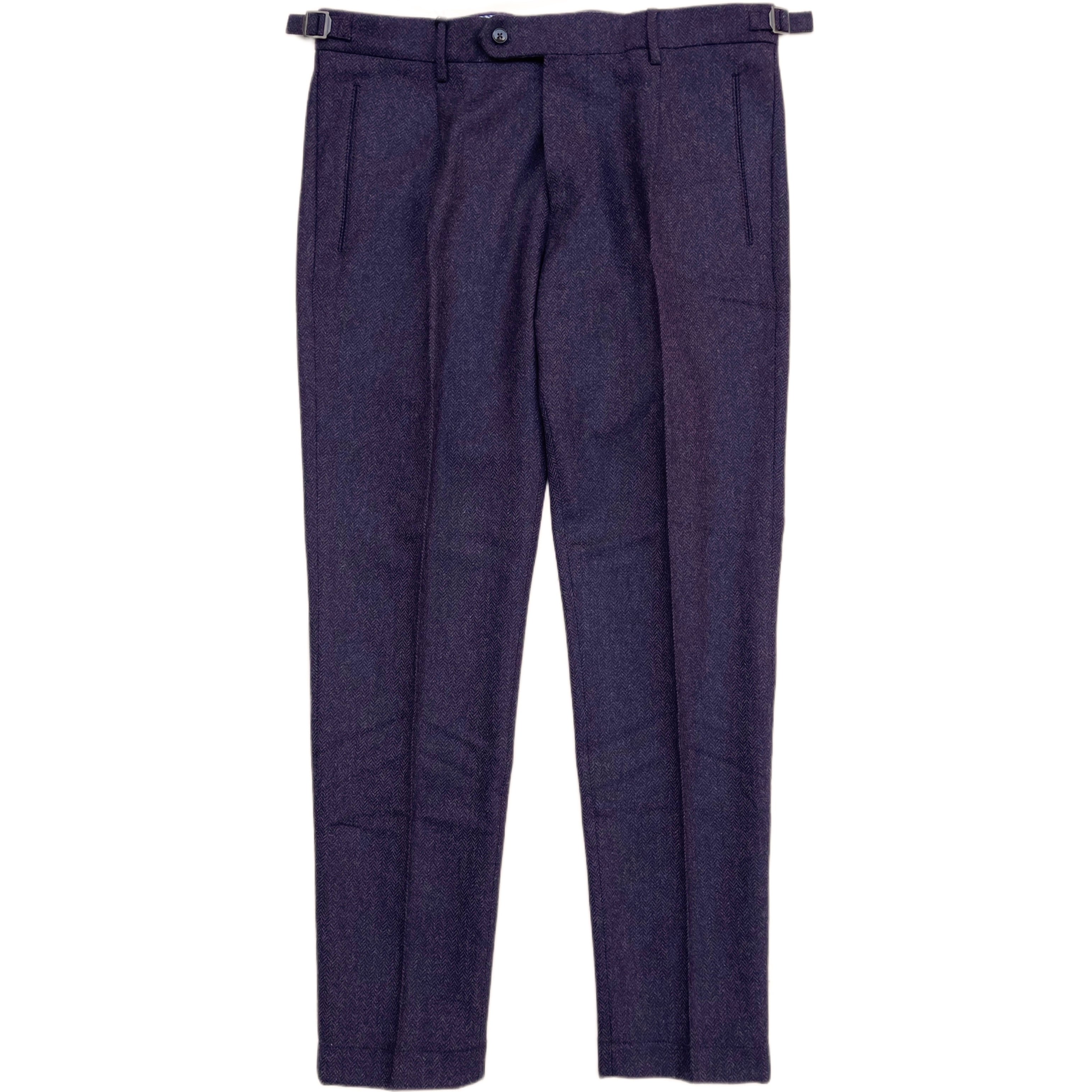 Pantaloni chino a pieghe in lana FRESH in viola