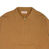 FRESH Mike Salted Caramel Zipper Polo Sweatshirt in Winter Cotton