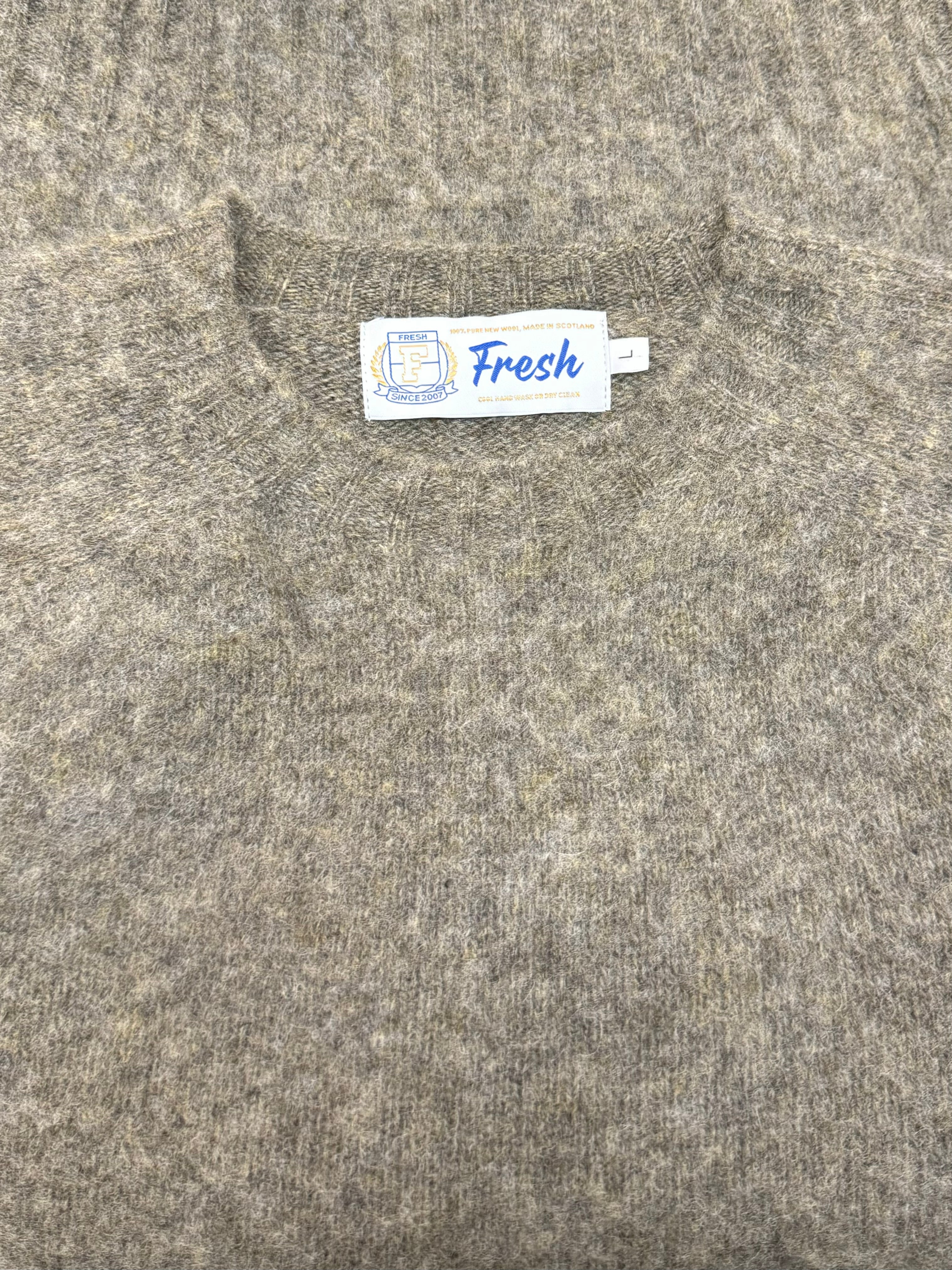 FRESH Sean Scottish Shaggy Wool Jumper In Oyster