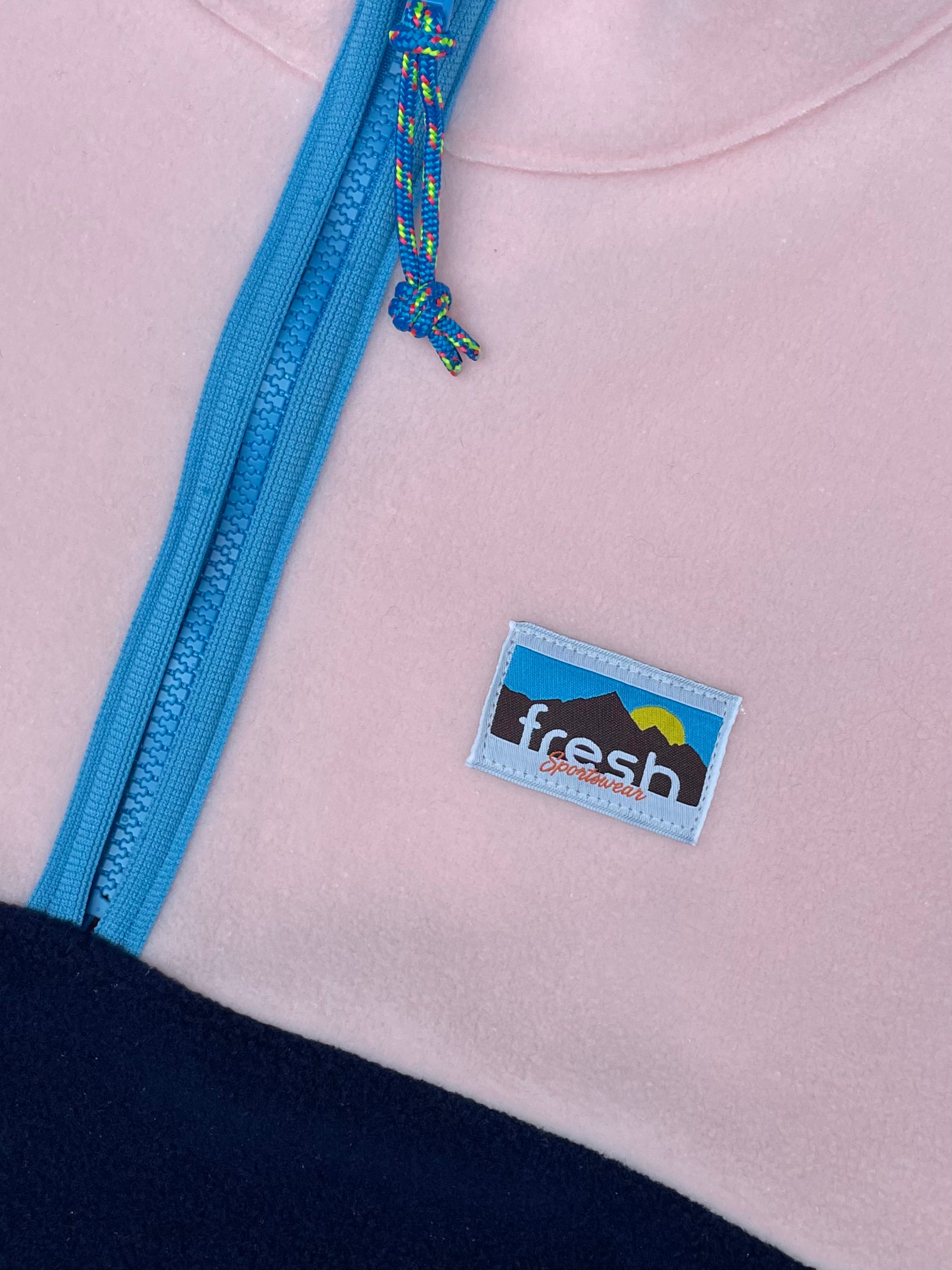 FRESH Lucio Pull Polaire Demi-Zip Rose 