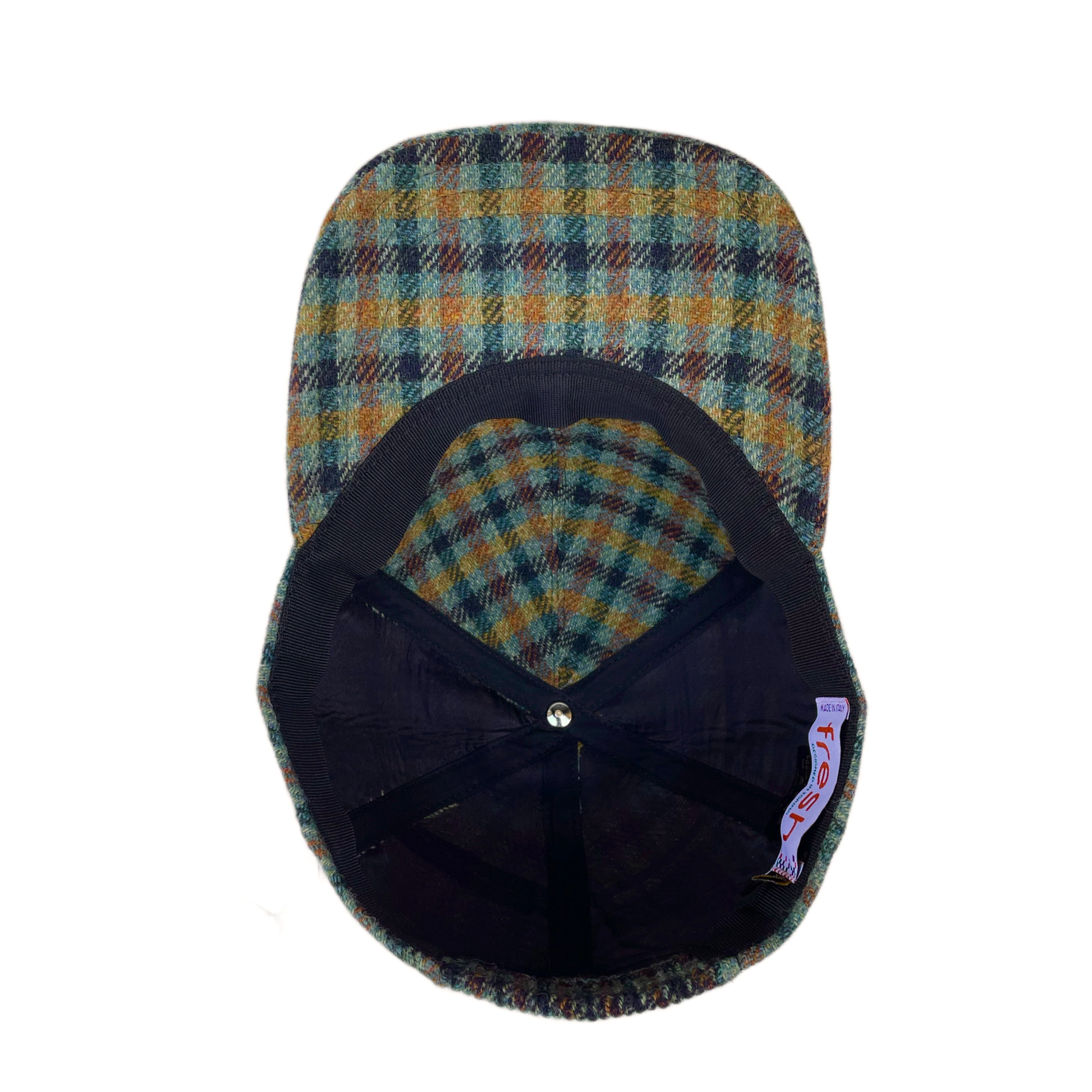 Casquette FRESH Laine Shetland Tartan Bleu 