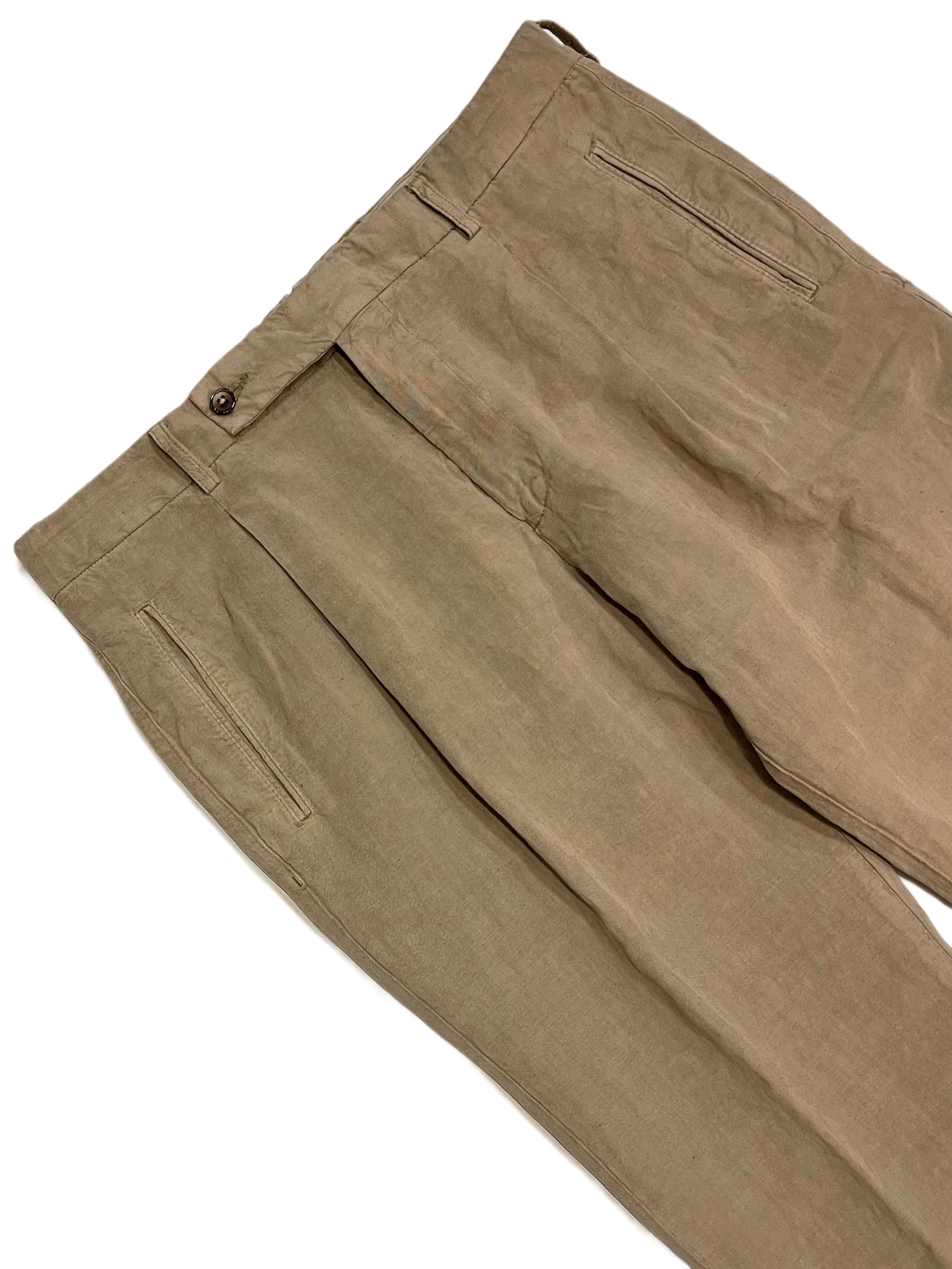 FRESH Positano Pantalon Chino Plissé En Lin Lyocell En Noyer