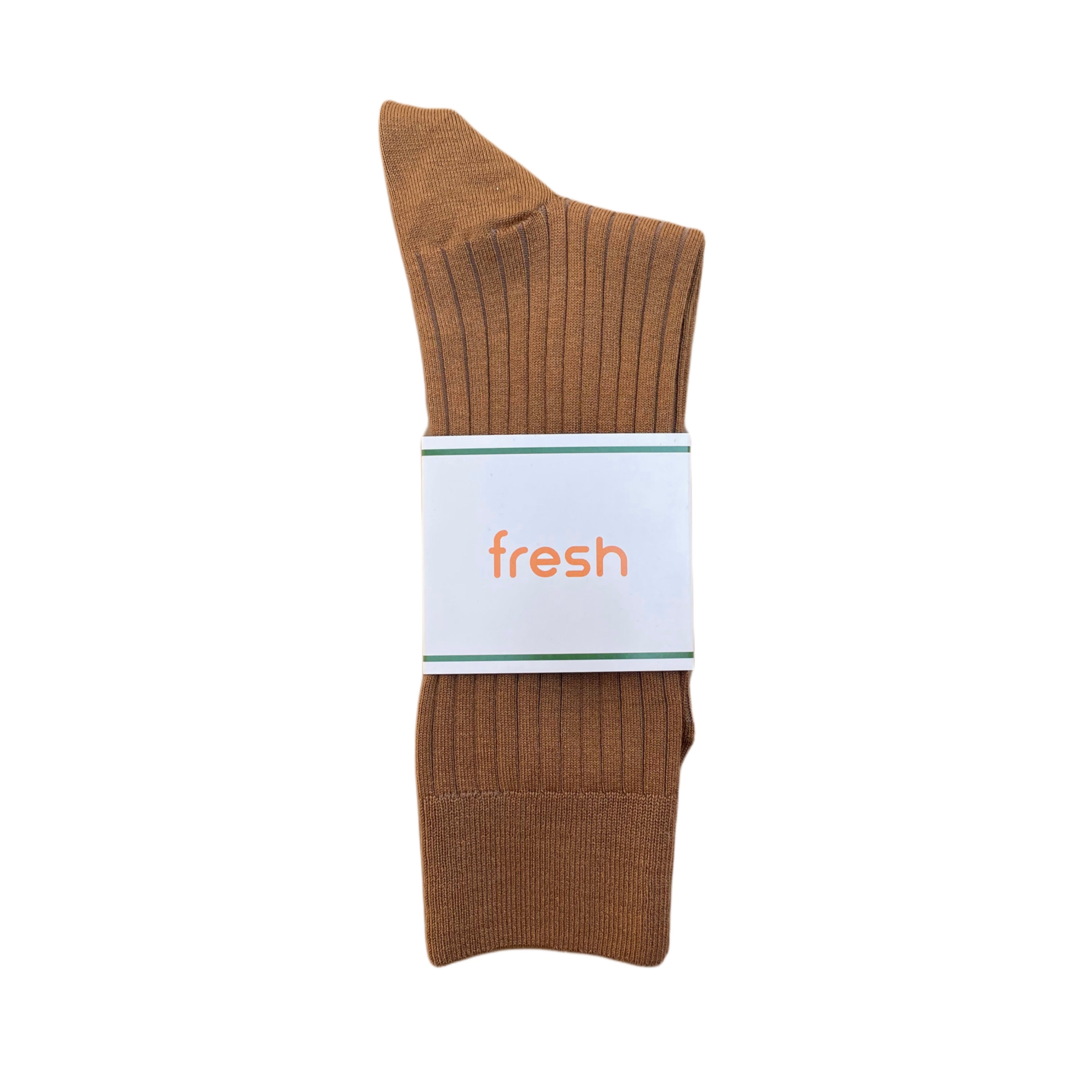 Chaussettes mi-mollet en coton FRESH en camel