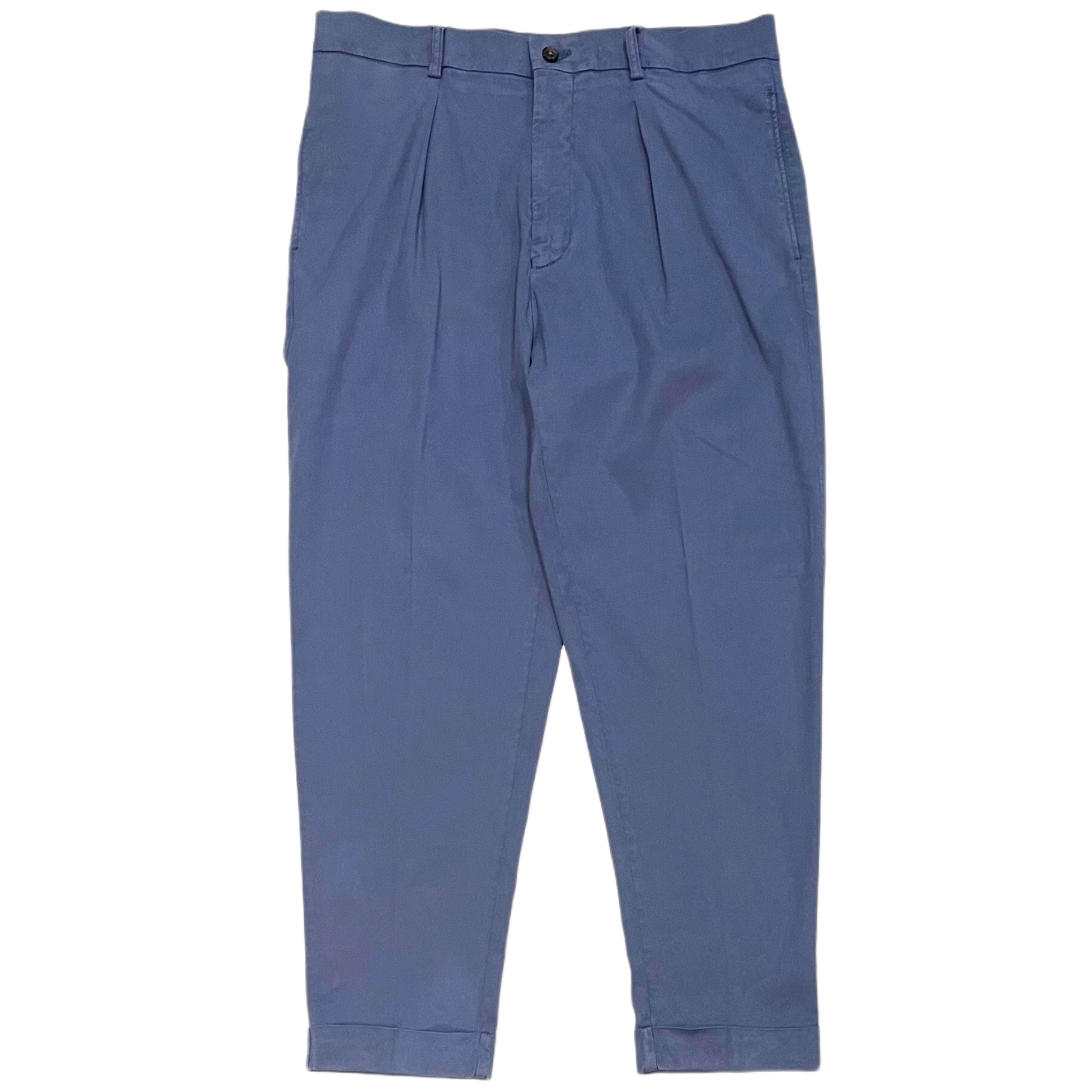 FRESH Camogli Pleated Cotton Chino Pants In Indigo