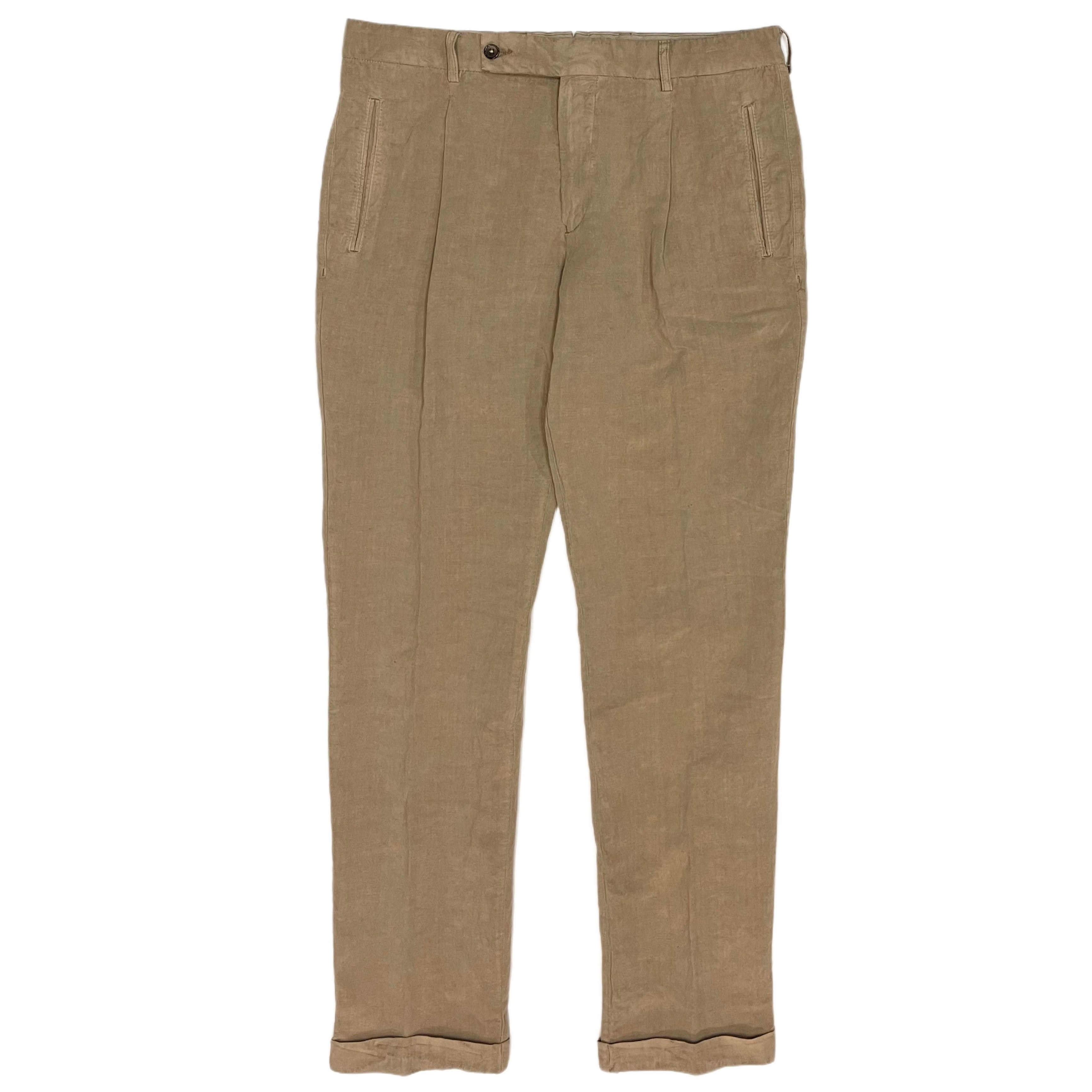 FRESH Positano Pantalon Chino Plissé En Lin Lyocell En Noyer