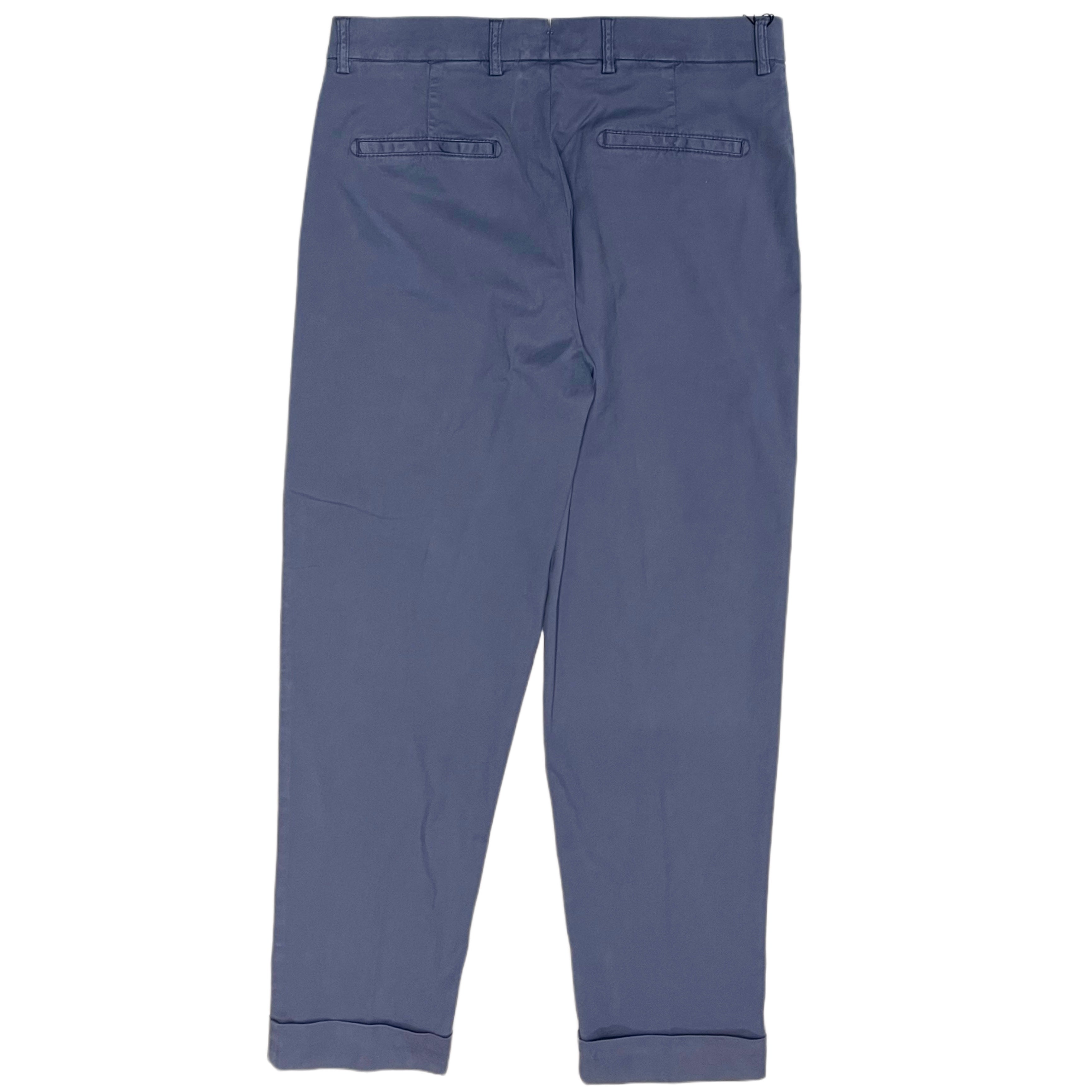 FRESH Camogli Pleated Cotton Chino Pants In Indigo