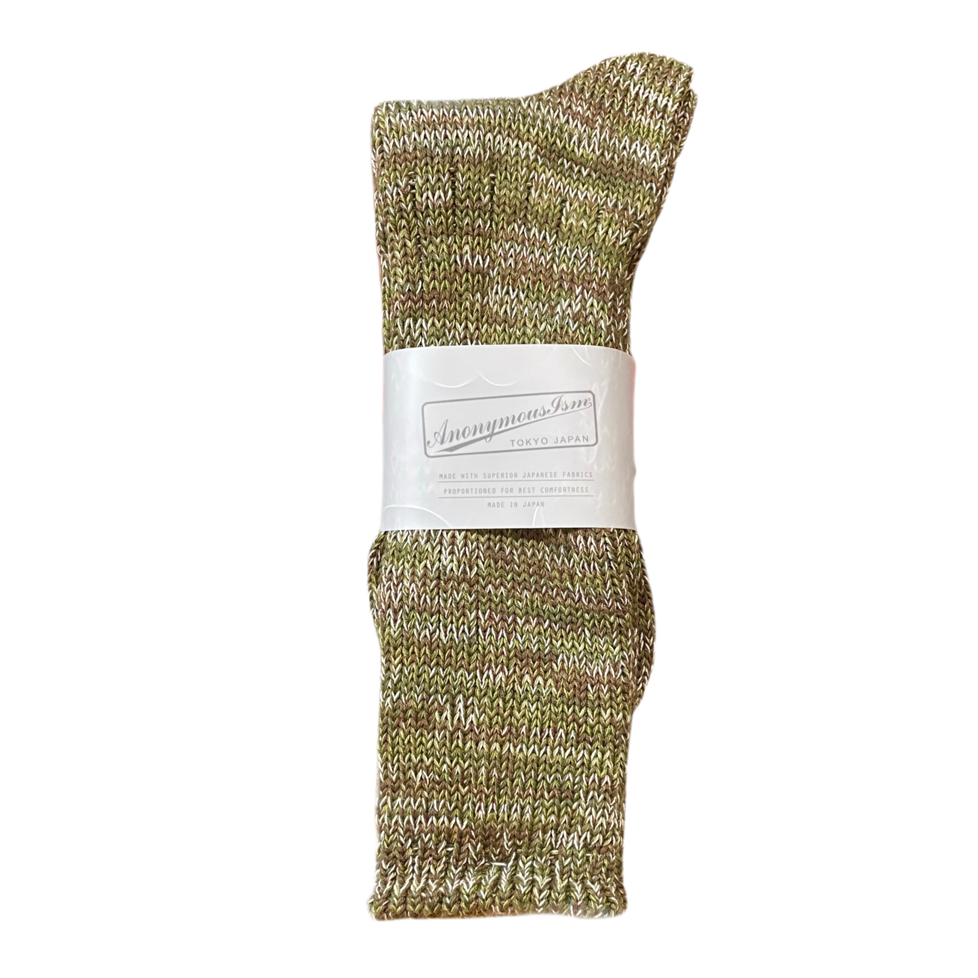 ANONYME ISM 5 couleurs Mix Crew Sock Olive 0017