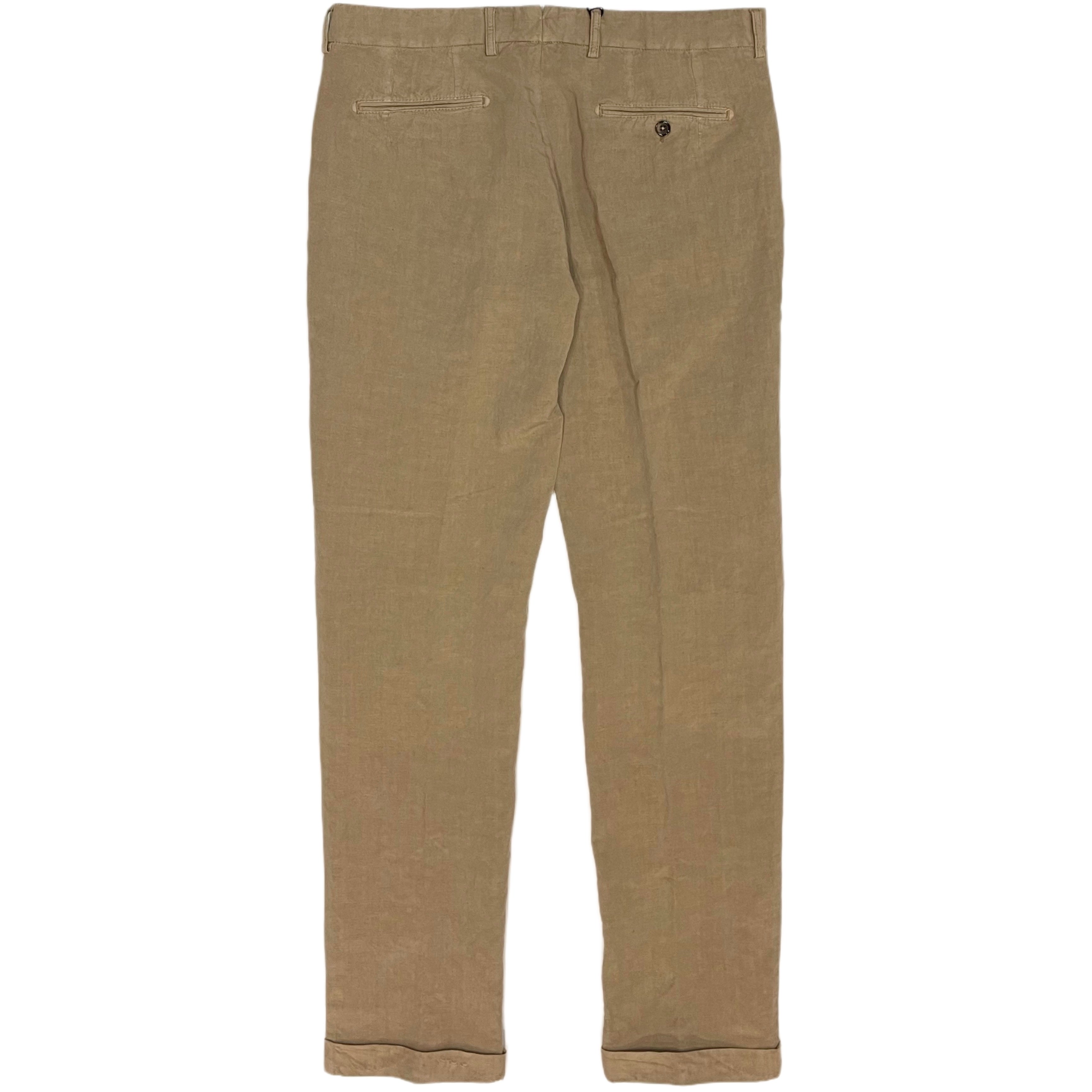 FRESH Positano Pantalon Chino Plissé En Lin Lyocell En Noyer