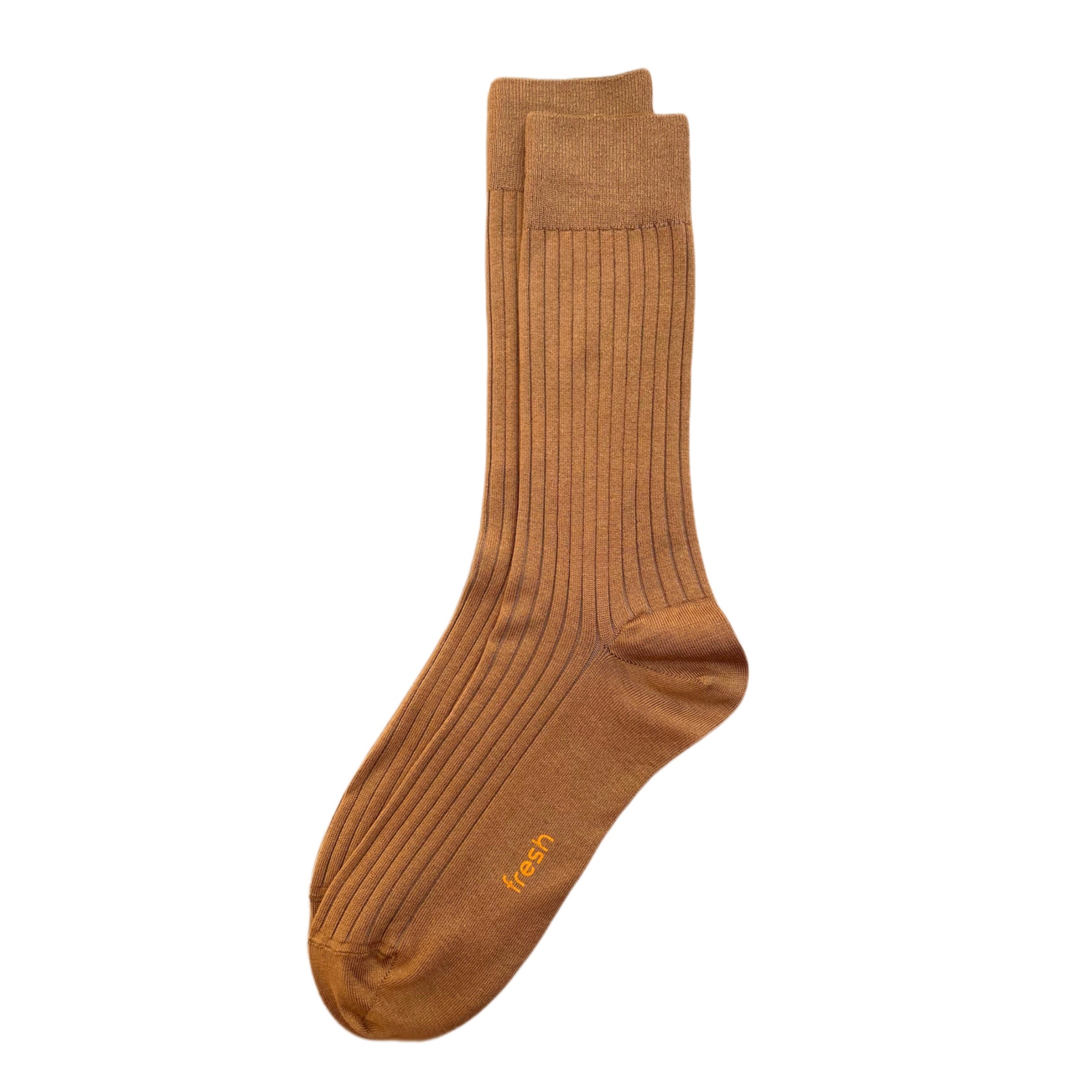 Chaussettes mi-mollet en coton FRESH en camel