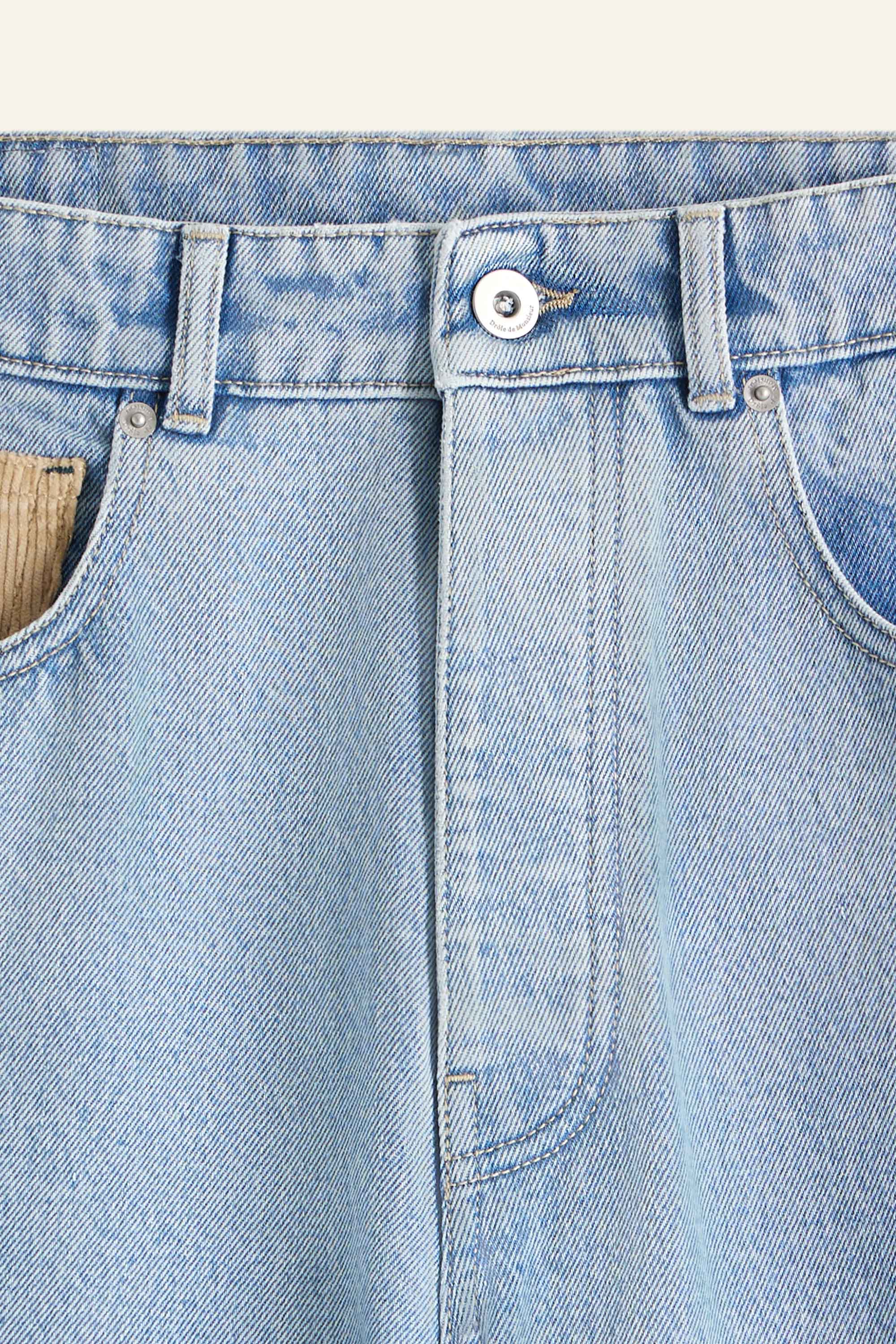 DRÔLE DE MONSIEUR Le Jean Délavée Denim Pants Light Blue