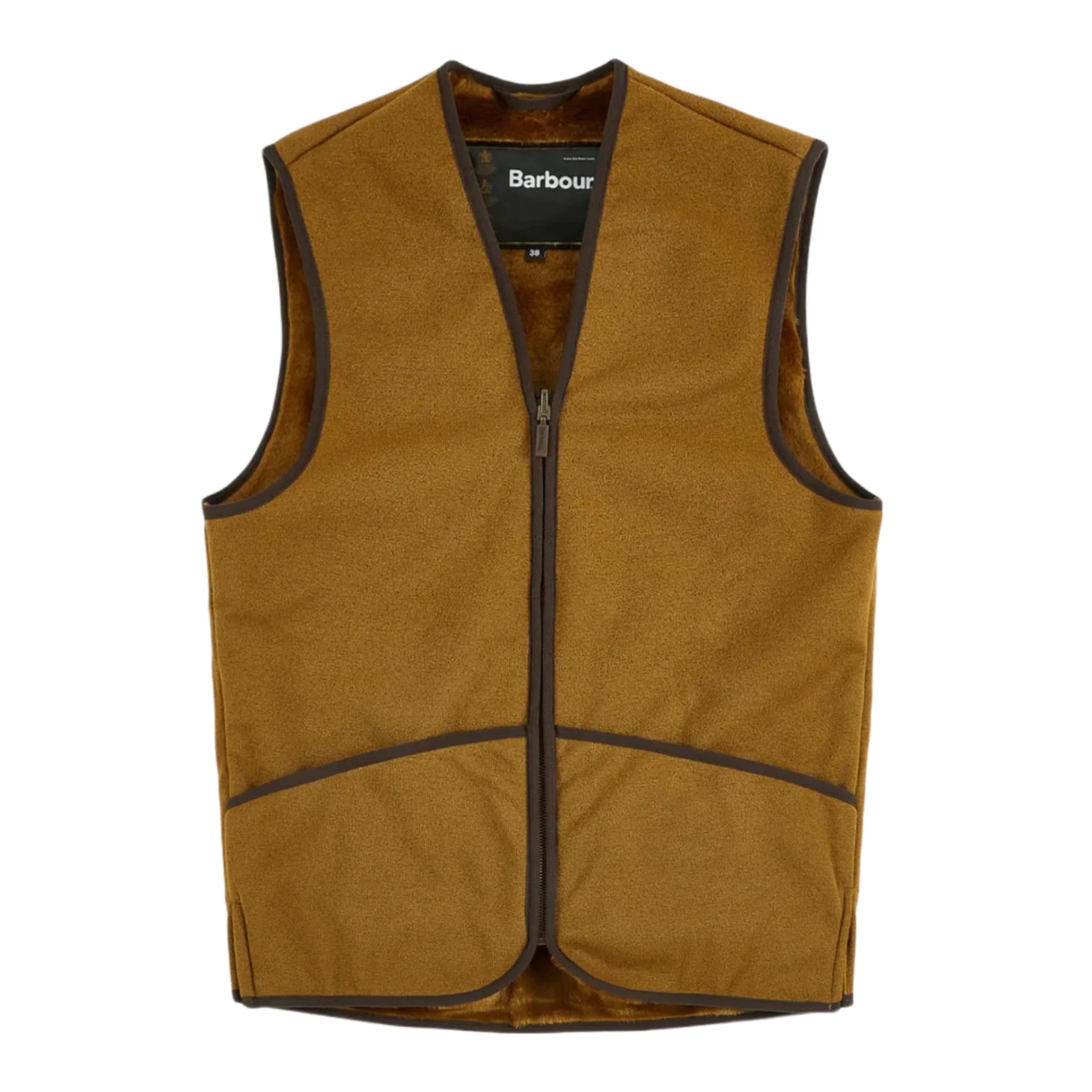 BARBOUR Gilet in pile caldo con fodera con cerniera Marrone