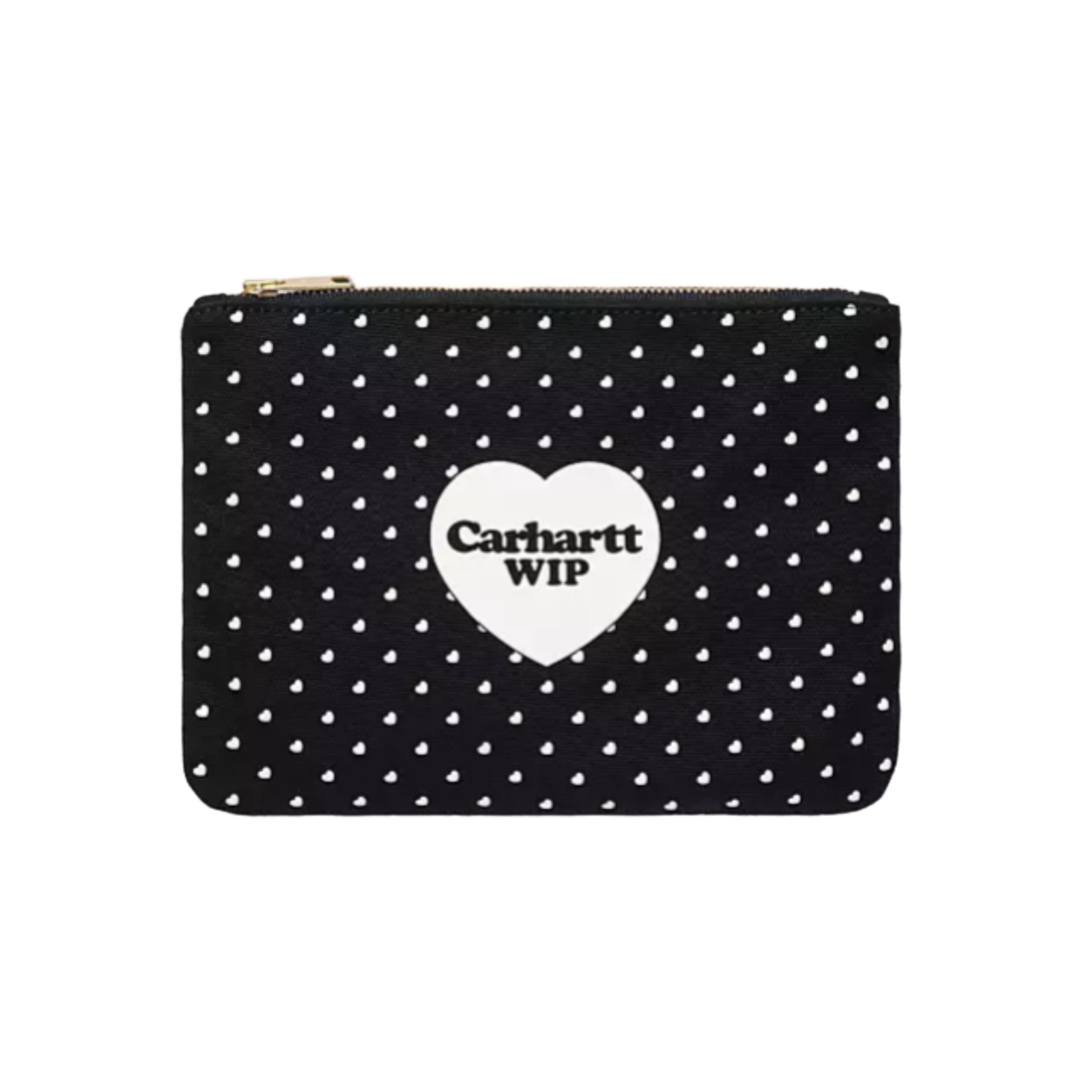 CARHARTT WIP Portefeuille zippé graphique en toile imprimé coeur bandana noir