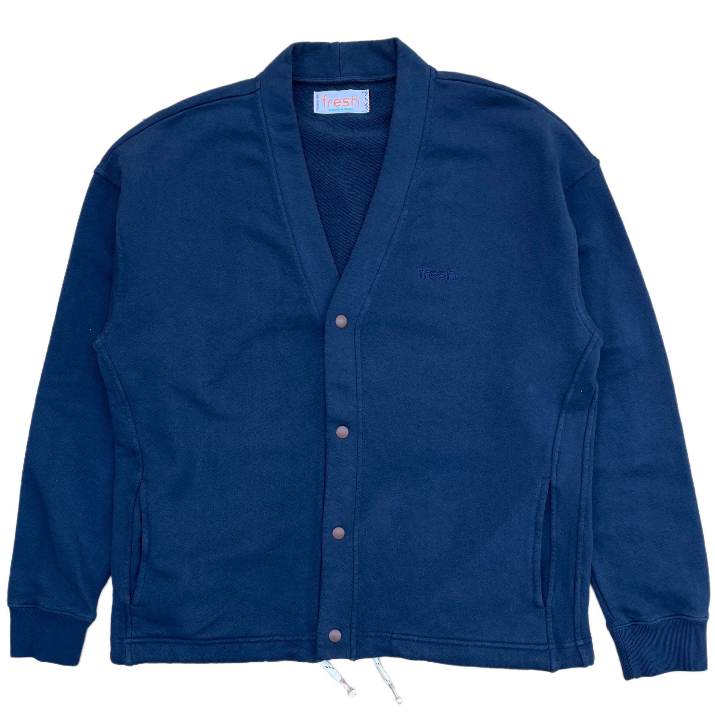 Cardigan en coton FRESH Tré en bleu marine