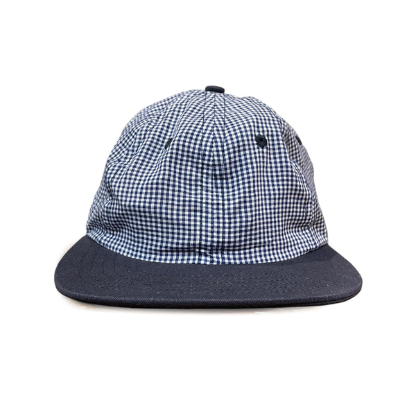 LITE YEAR Six Panel Gingham Cap Navy