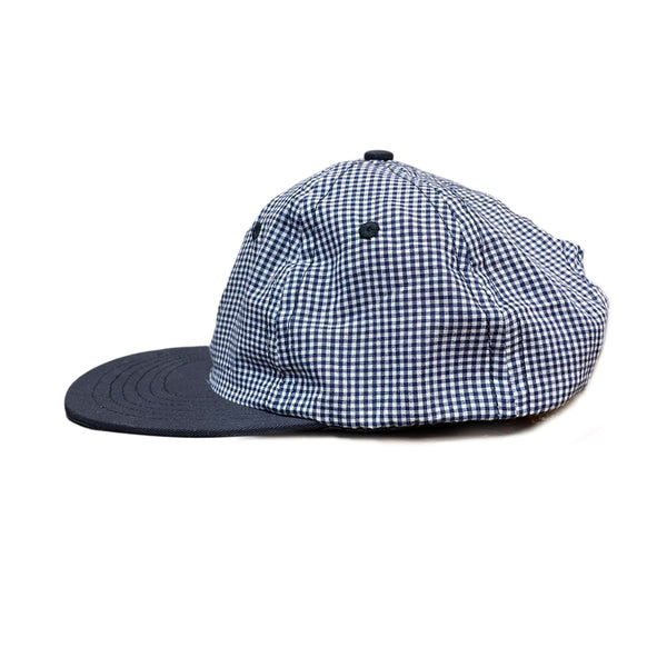 LITE YEAR Six Panel Gingham Cap Navy