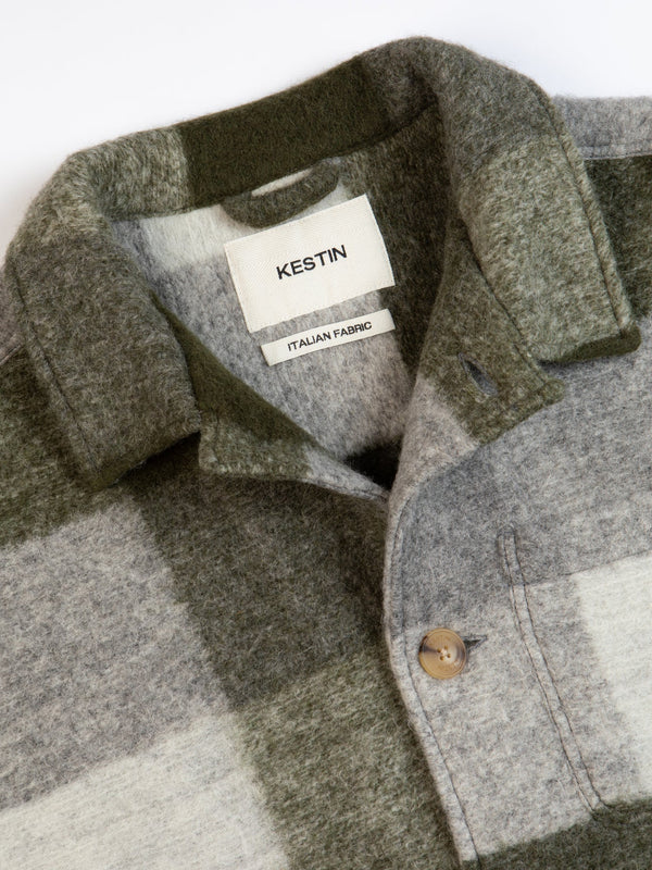 KESTIN Ormiston Jacket In Forest Check Wool Blend