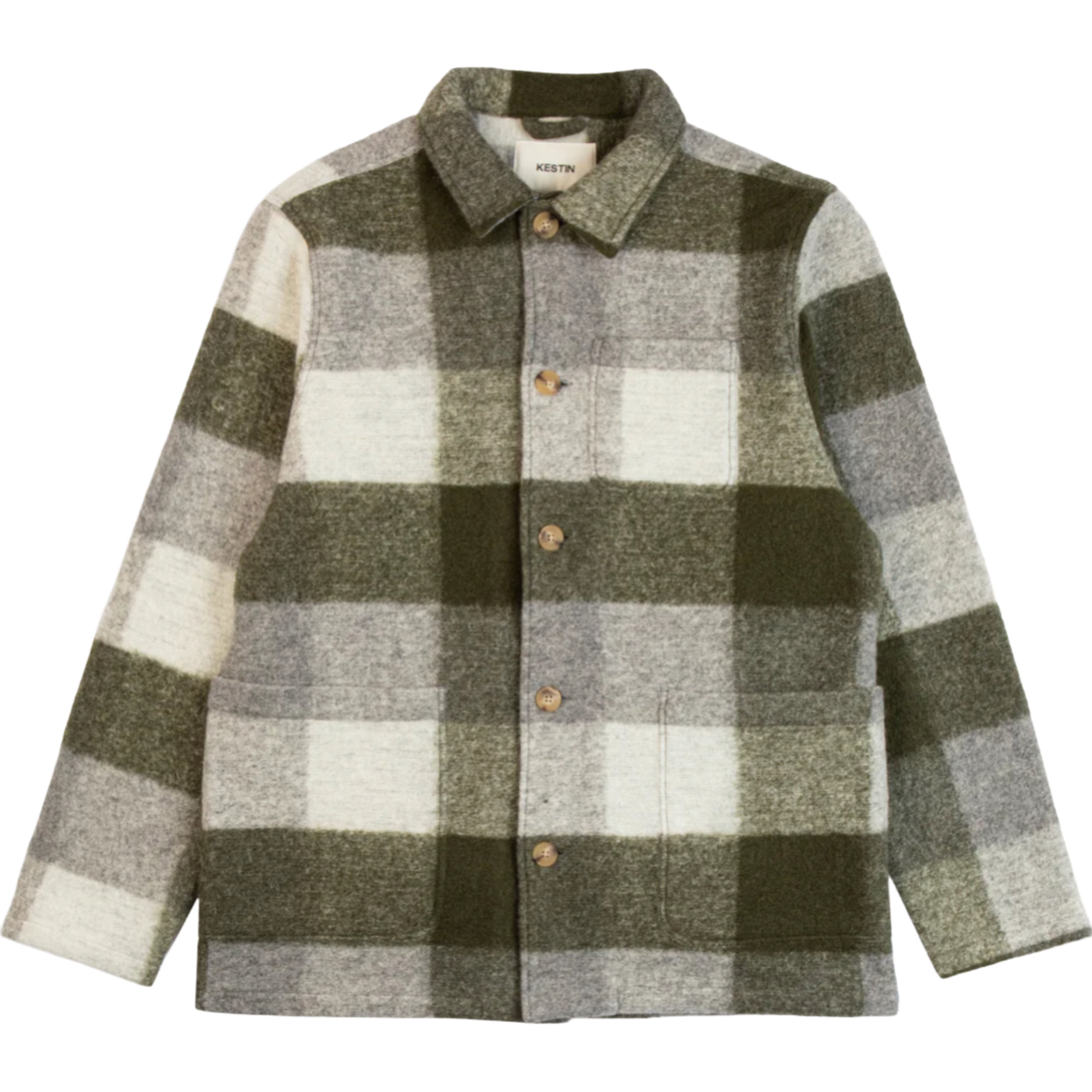 KESTIN Ormiston Jacket In Forest Check Wool Blend