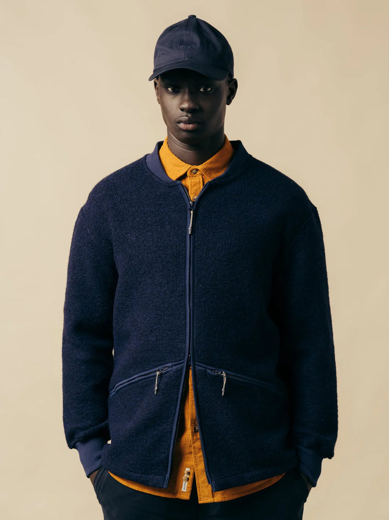 KESTIN Dreghorn Fleece In Midnight Blue Italian Wool