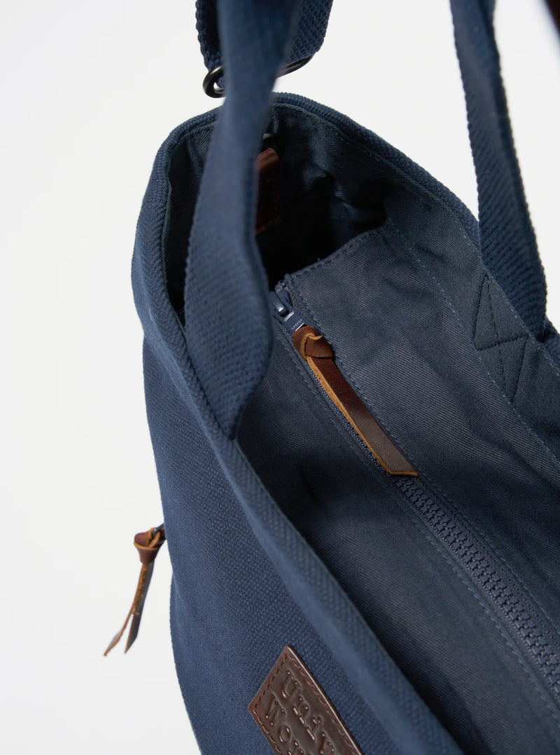 UNIVERSAL WORKS Tote Bag in Navy Canvas