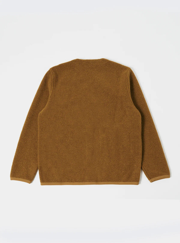 UNIVERSAL WORKS Cardigan In Mustard Wool Fleece