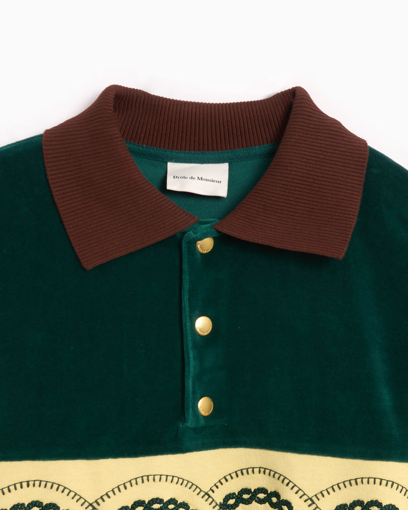 DRÔLE DE MONSIEUR Le Polo Sweat Tressé Dark Green