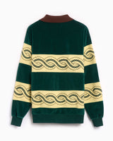 DRÔLE DE MONSIEUR Le Polo Sweat Tressé Dark Green