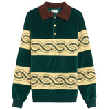 DRÔLE DE MONSIEUR Le Polo Sweat Tressé Dark Green